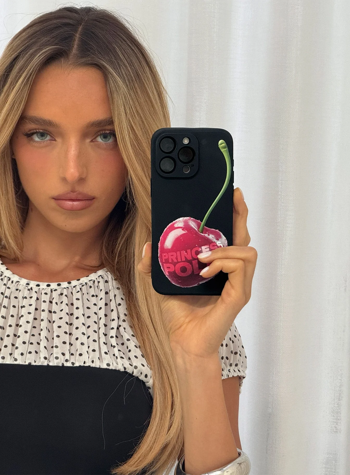 Earnestly iPhone Case Black / Cherry - Image 2