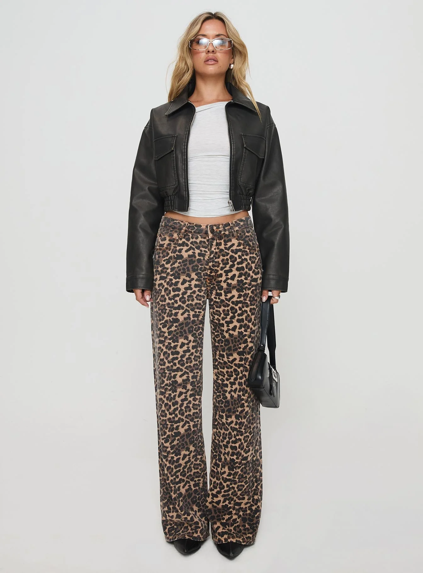 Eavar Faux Leather Jacket Washed Black - Image 6