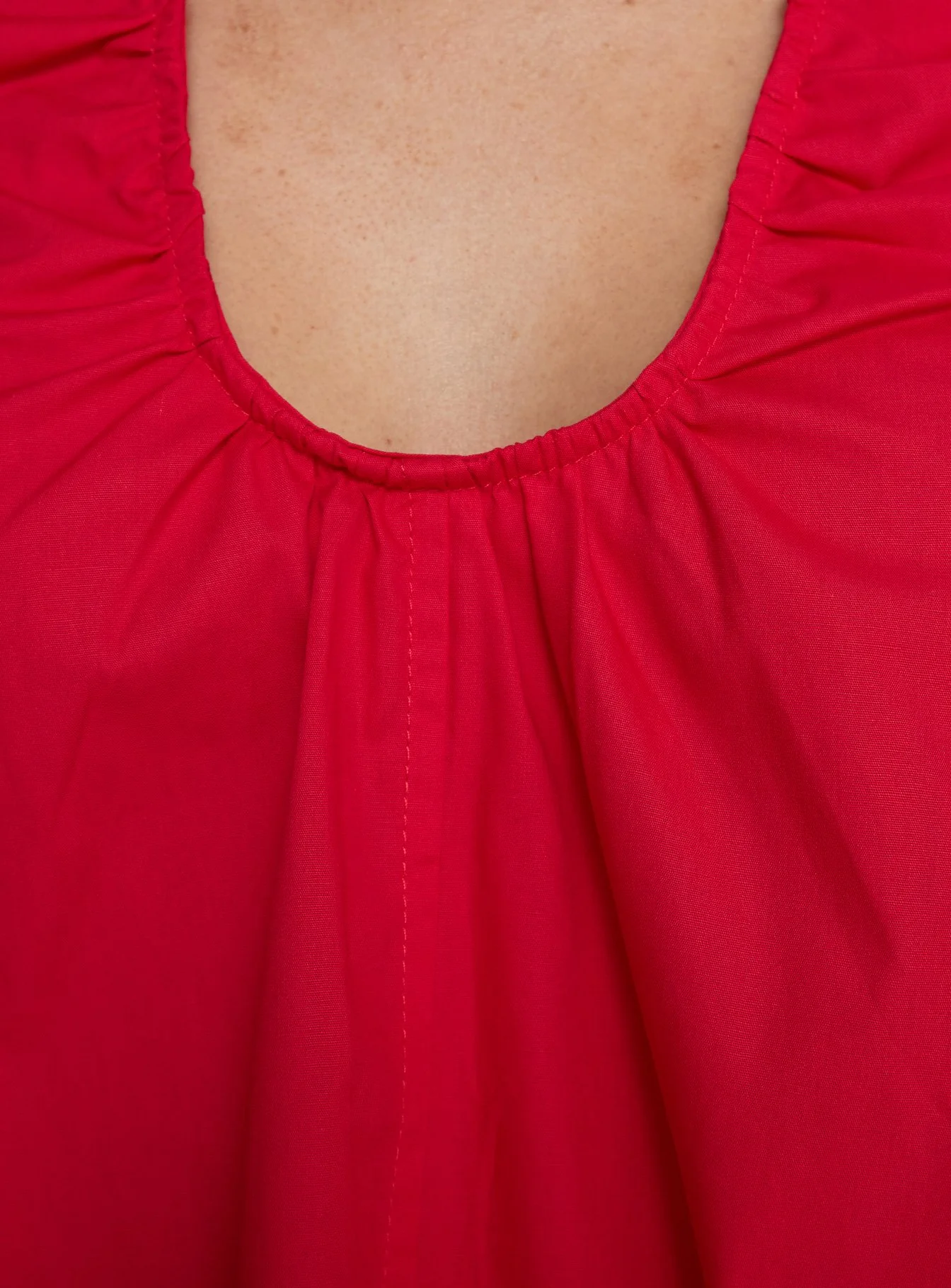 Eberta Ruched Baby Doll Mini Dress Red - Image 6