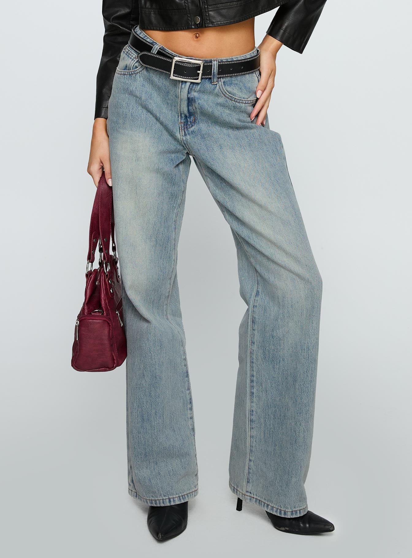 Echo Park High Rise Straight Leg Jeans Vintage Wash - Image 2