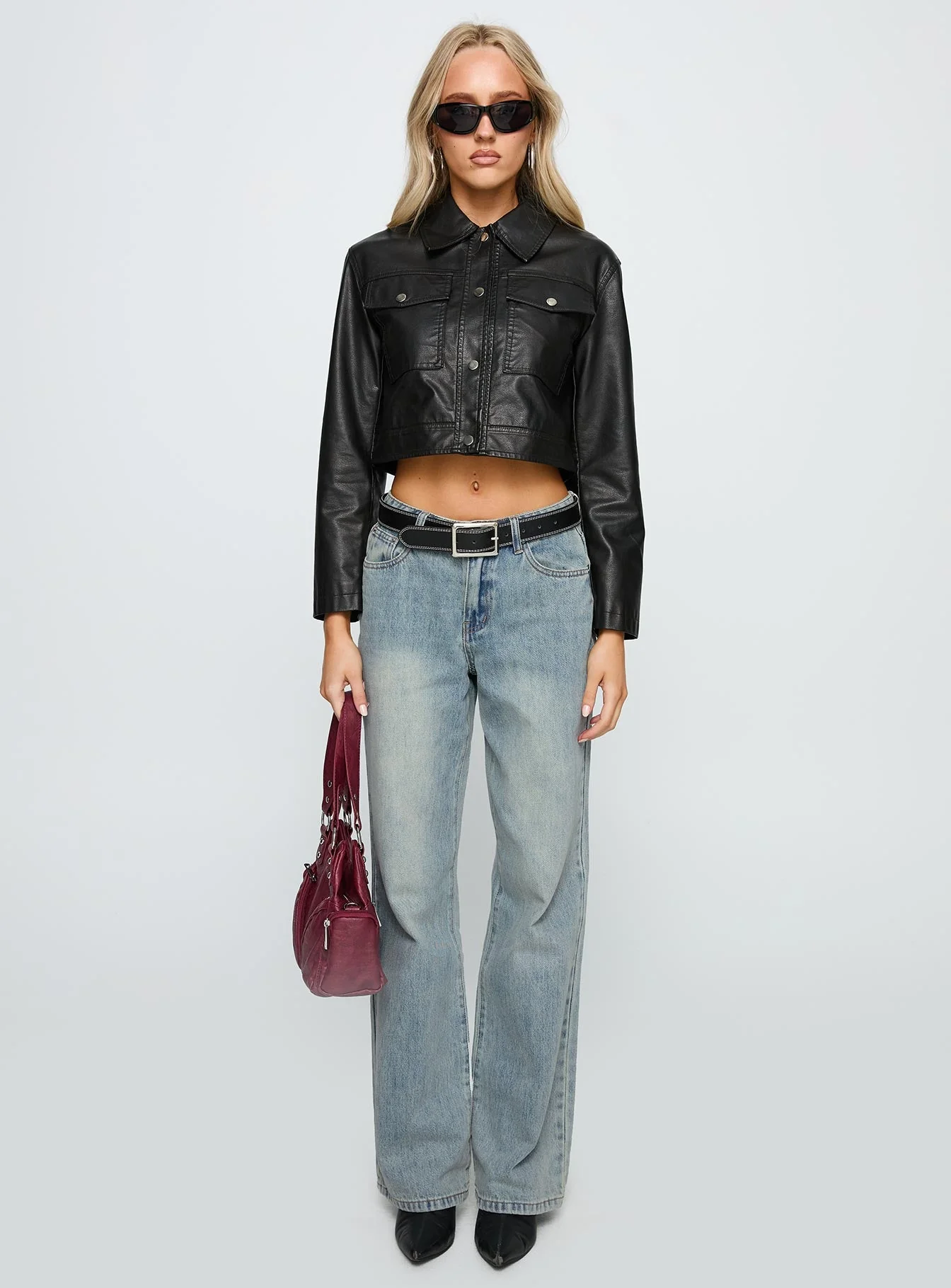 Echo Park High Rise Straight Leg Jeans Vintage Wash - Image 7