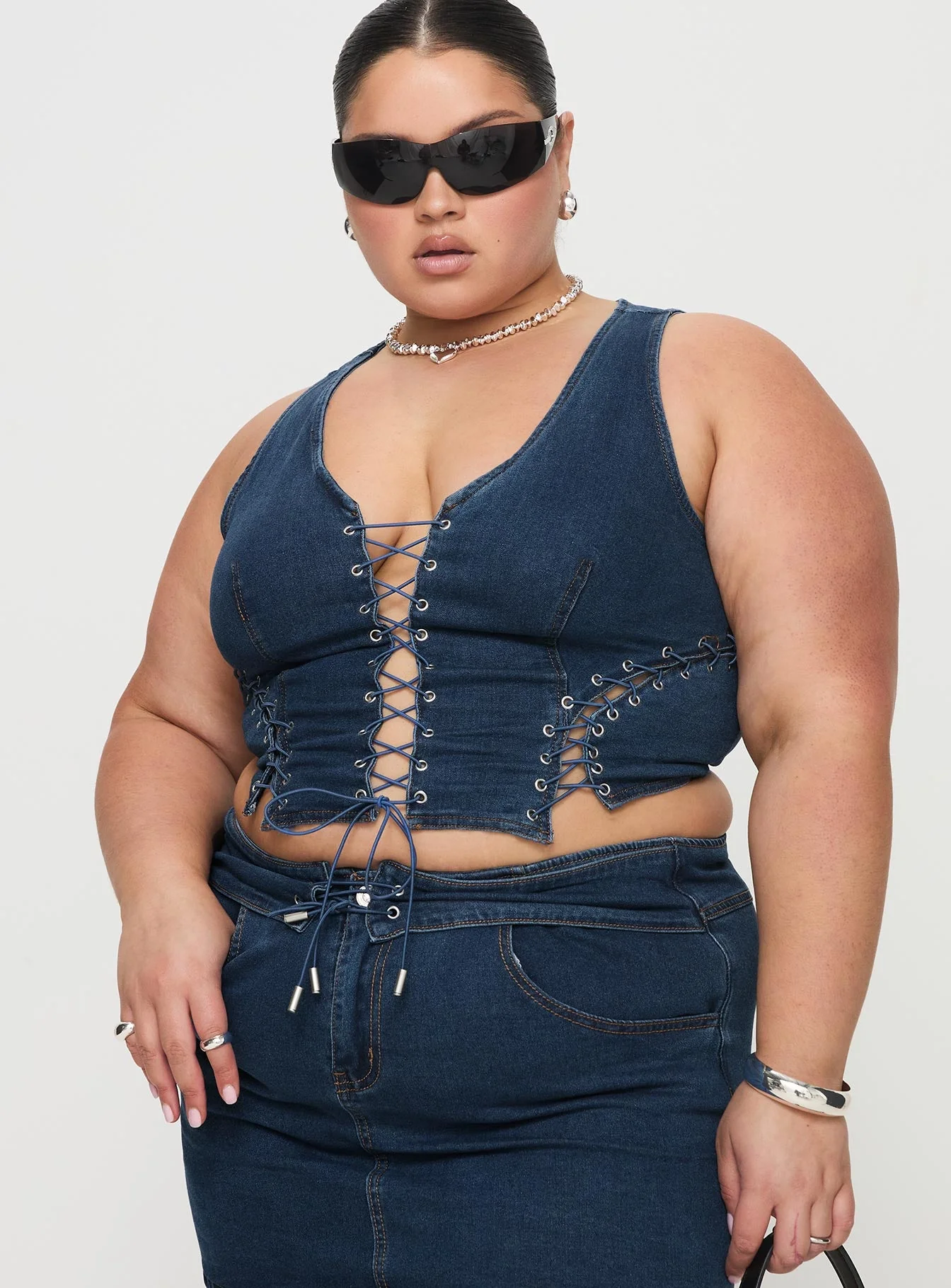 Edenette Top Mid Blue Wash Curve - Image 2