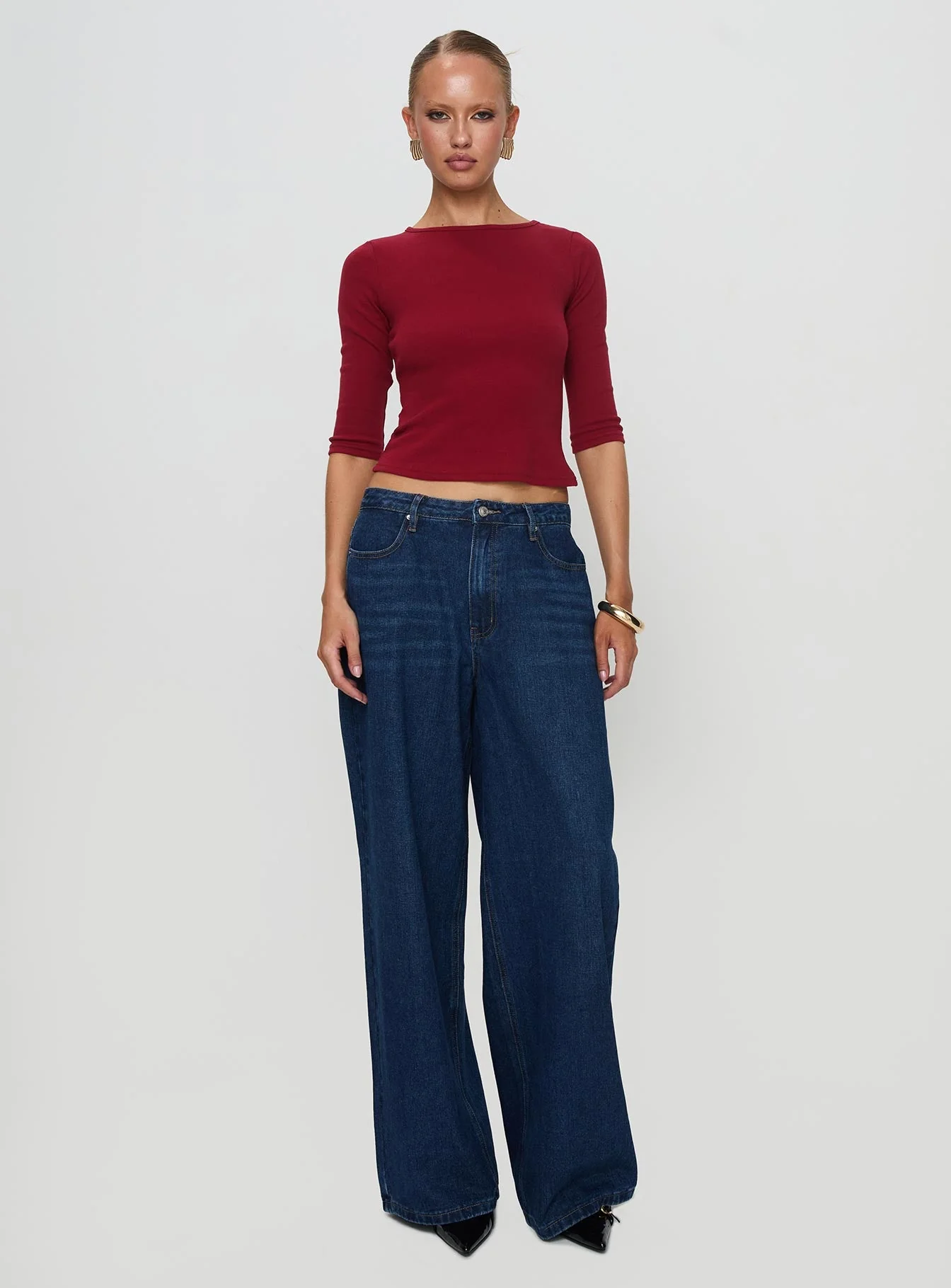 Elaia 3/4 Sleeve Top Red - Image 3