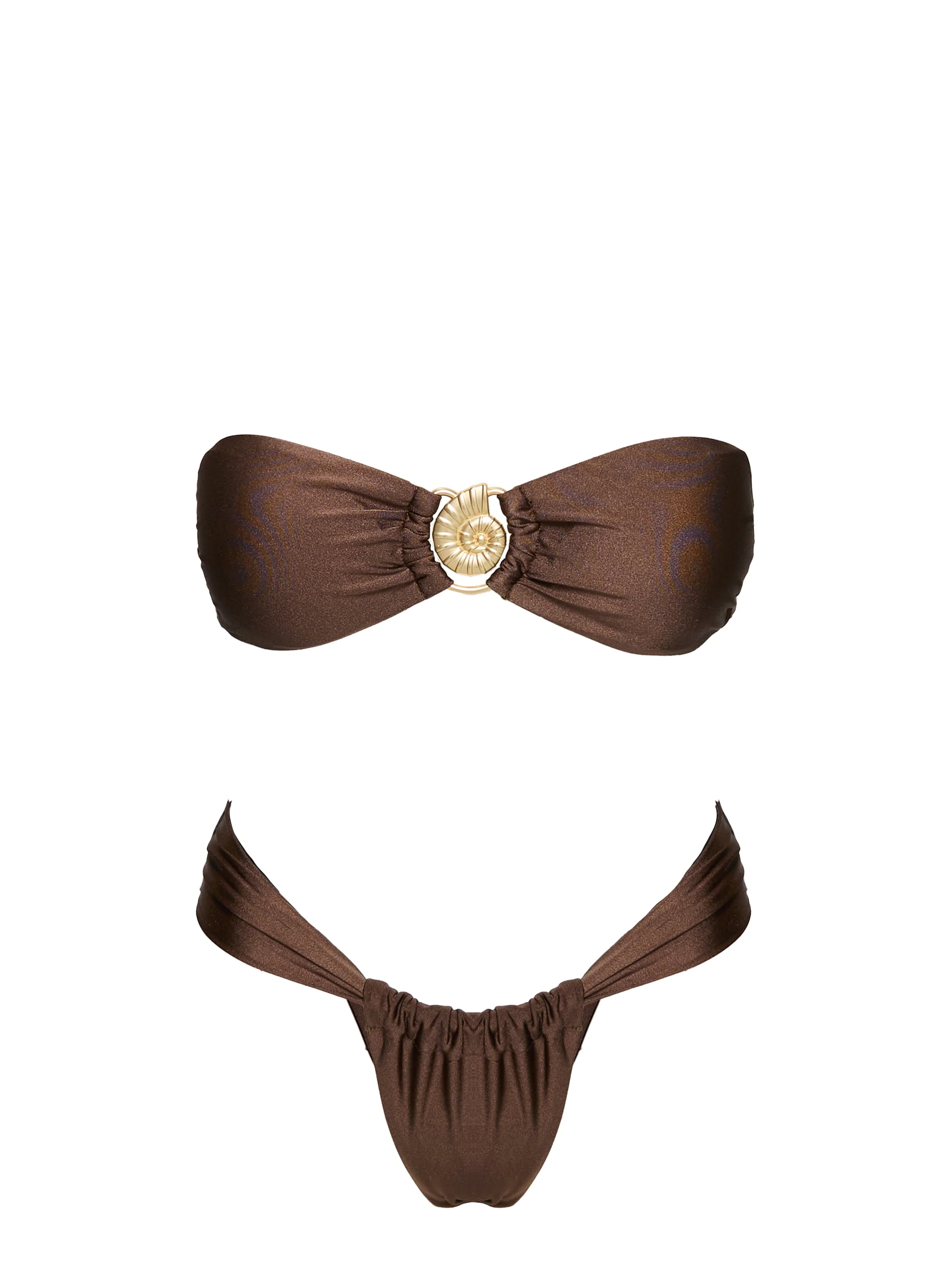 Elaila Bandeau Bikini Top Brown - Image 8