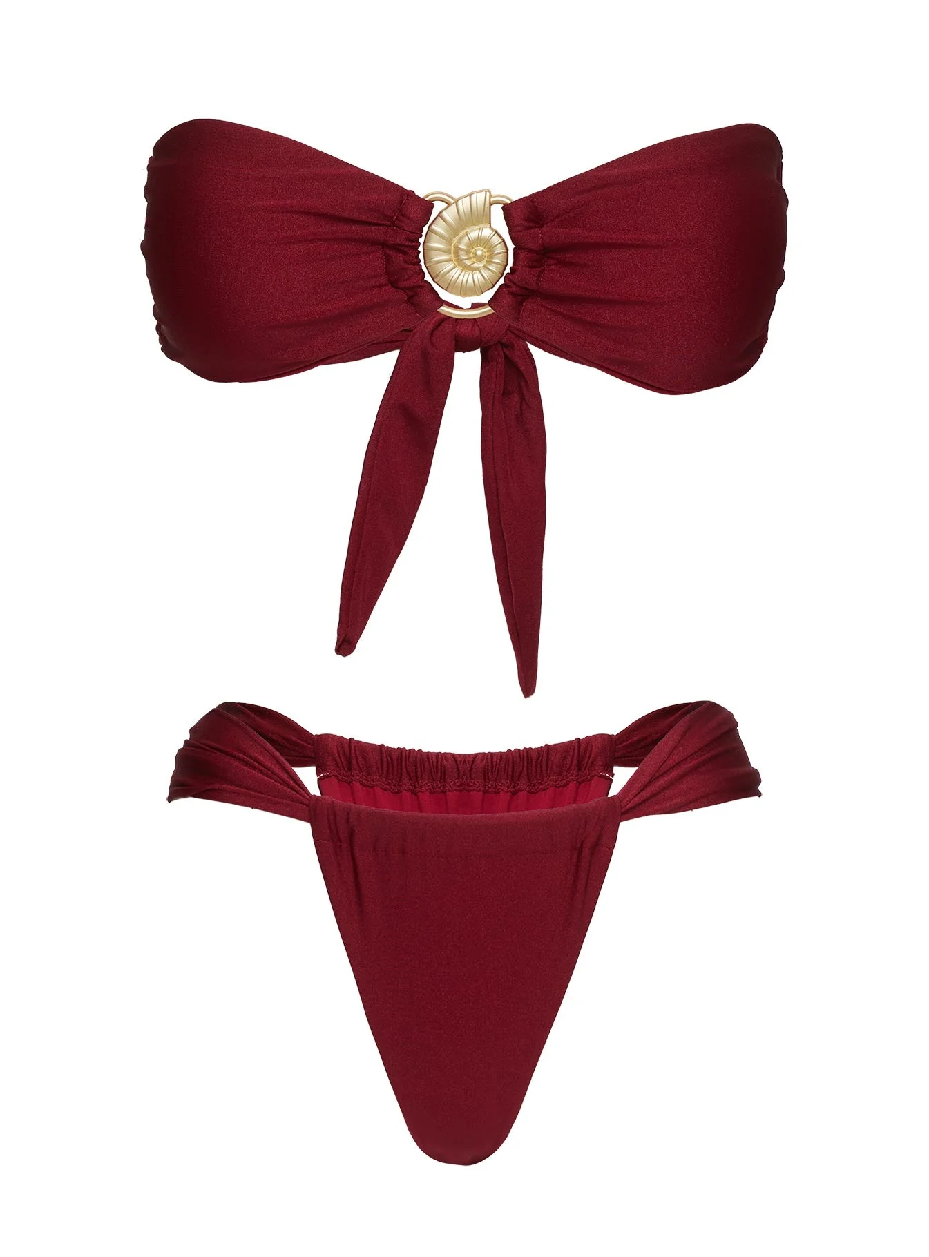 Elaila Bandeau Bikini Top Red - Image 5