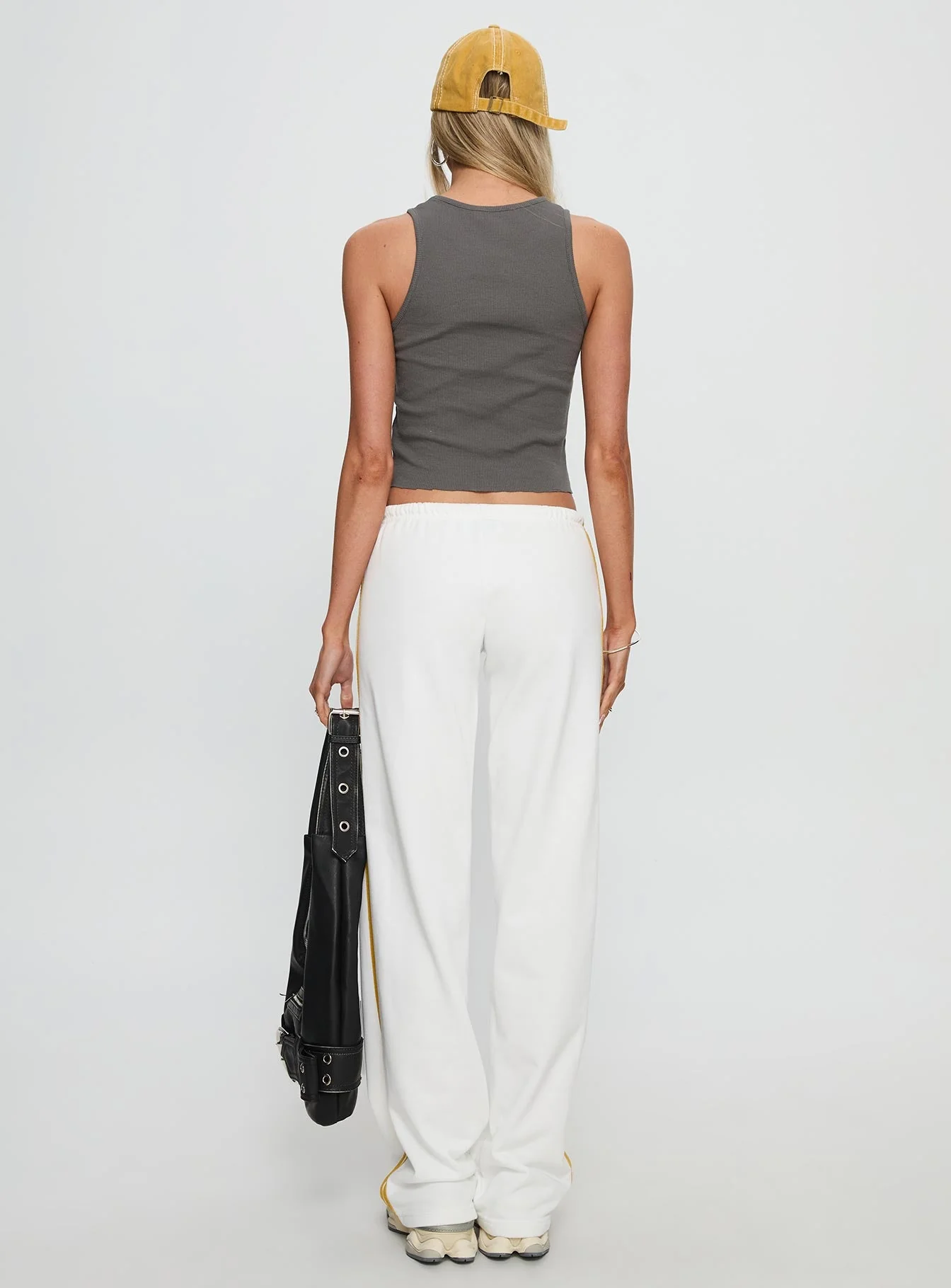 Elation Low Rise Straight Leg Track Pant White - Image 5