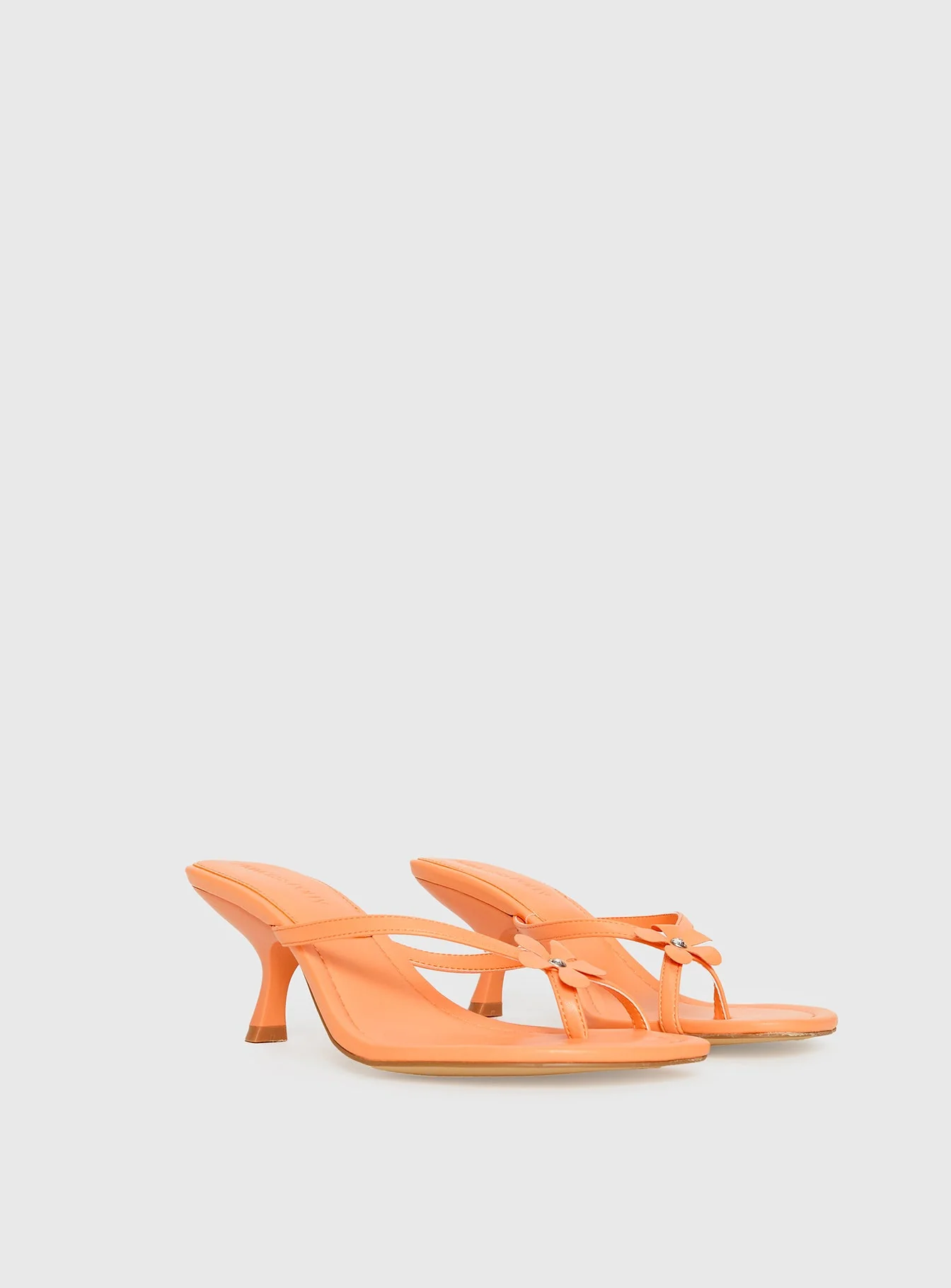 Electrified Floral Thong Heels Orange Sorbet - Image 2