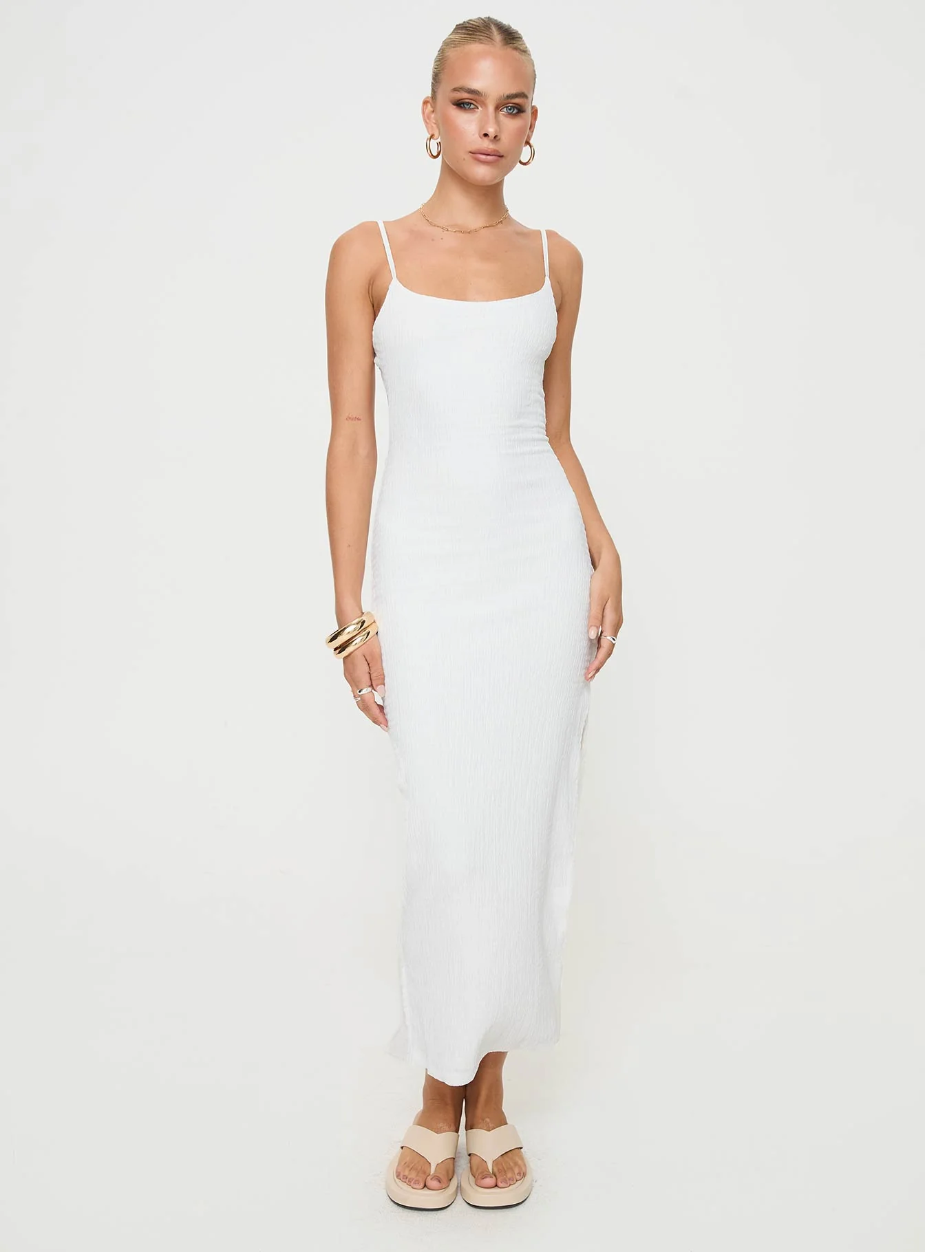 Elestria Maxi Dress White Tall - Image 2