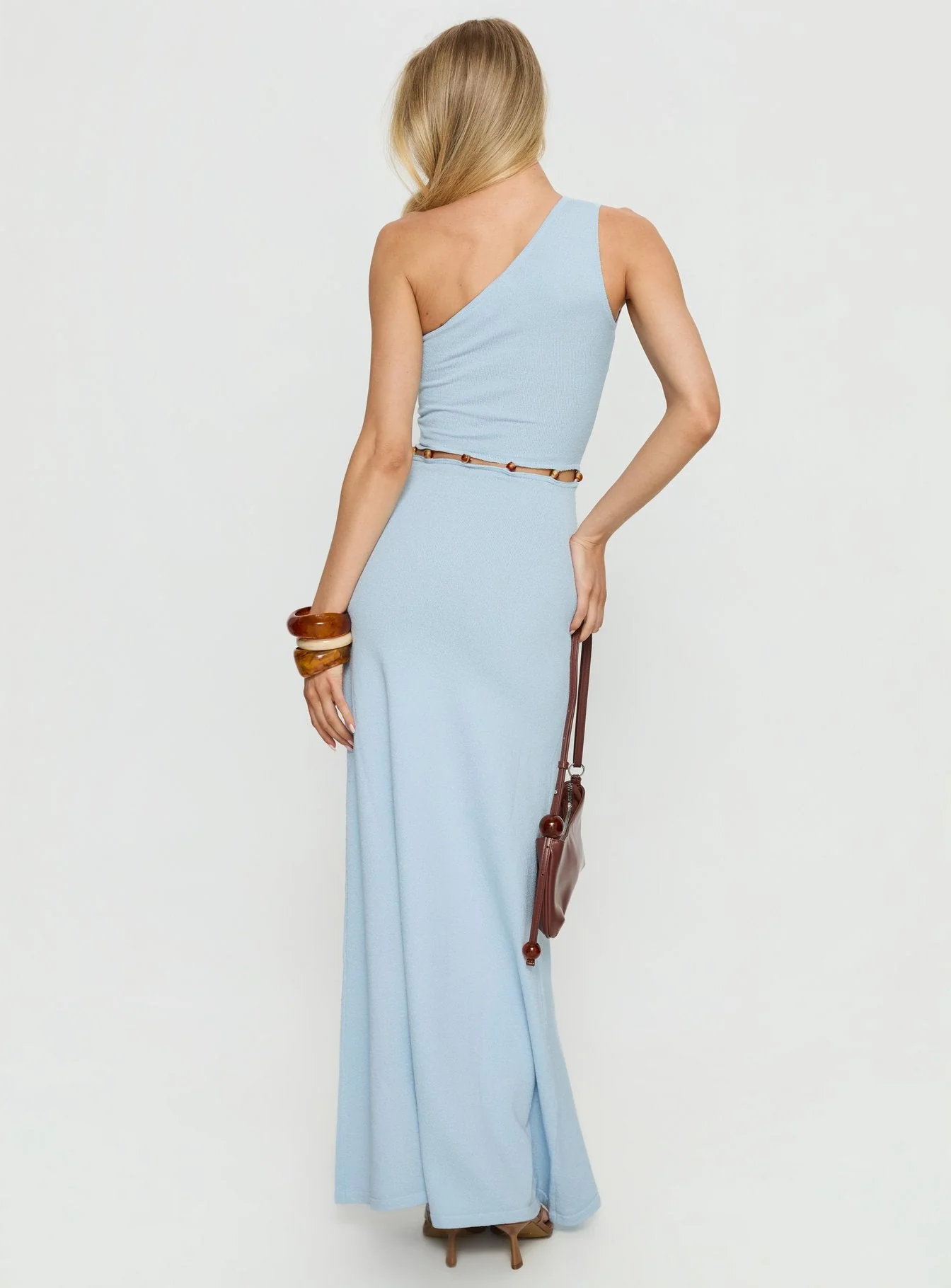 Elianora Asymmetrical Beaded Maxi Dress Blue - Image 5