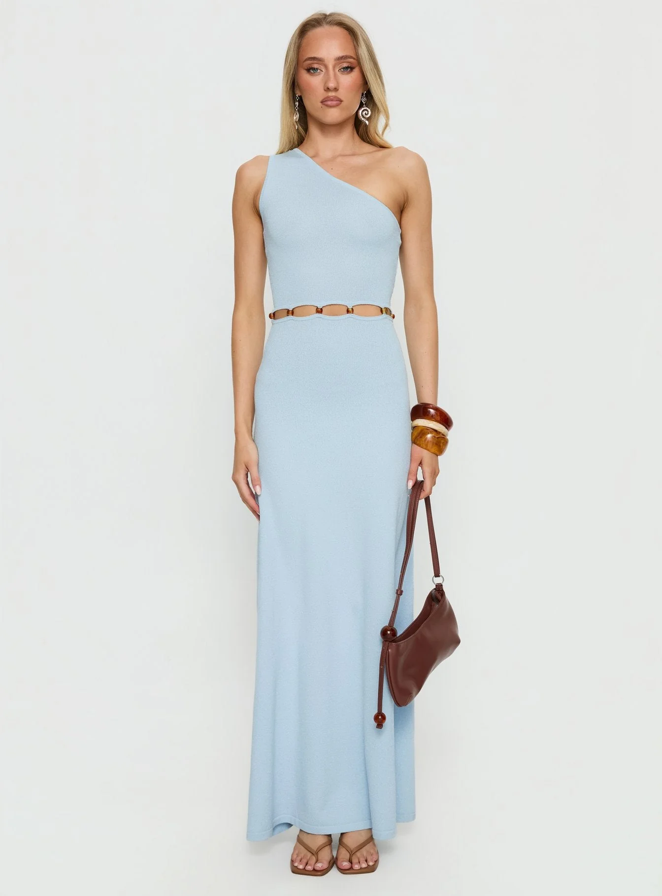 Elianora Asymmetrical Beaded Maxi Dress Blue - Image 7