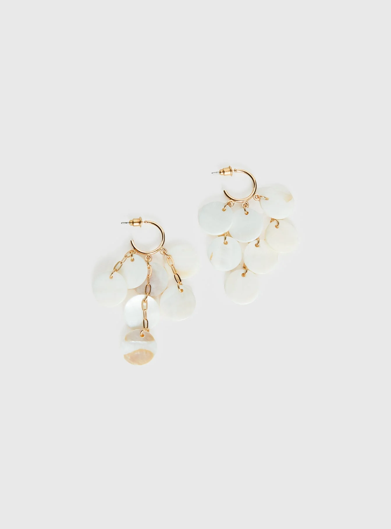 Elizabette Shell Earrings White - Image 2