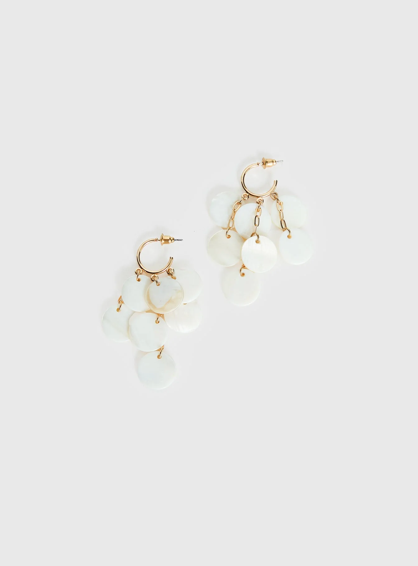 Elizabette Shell Earrings White - Image 3