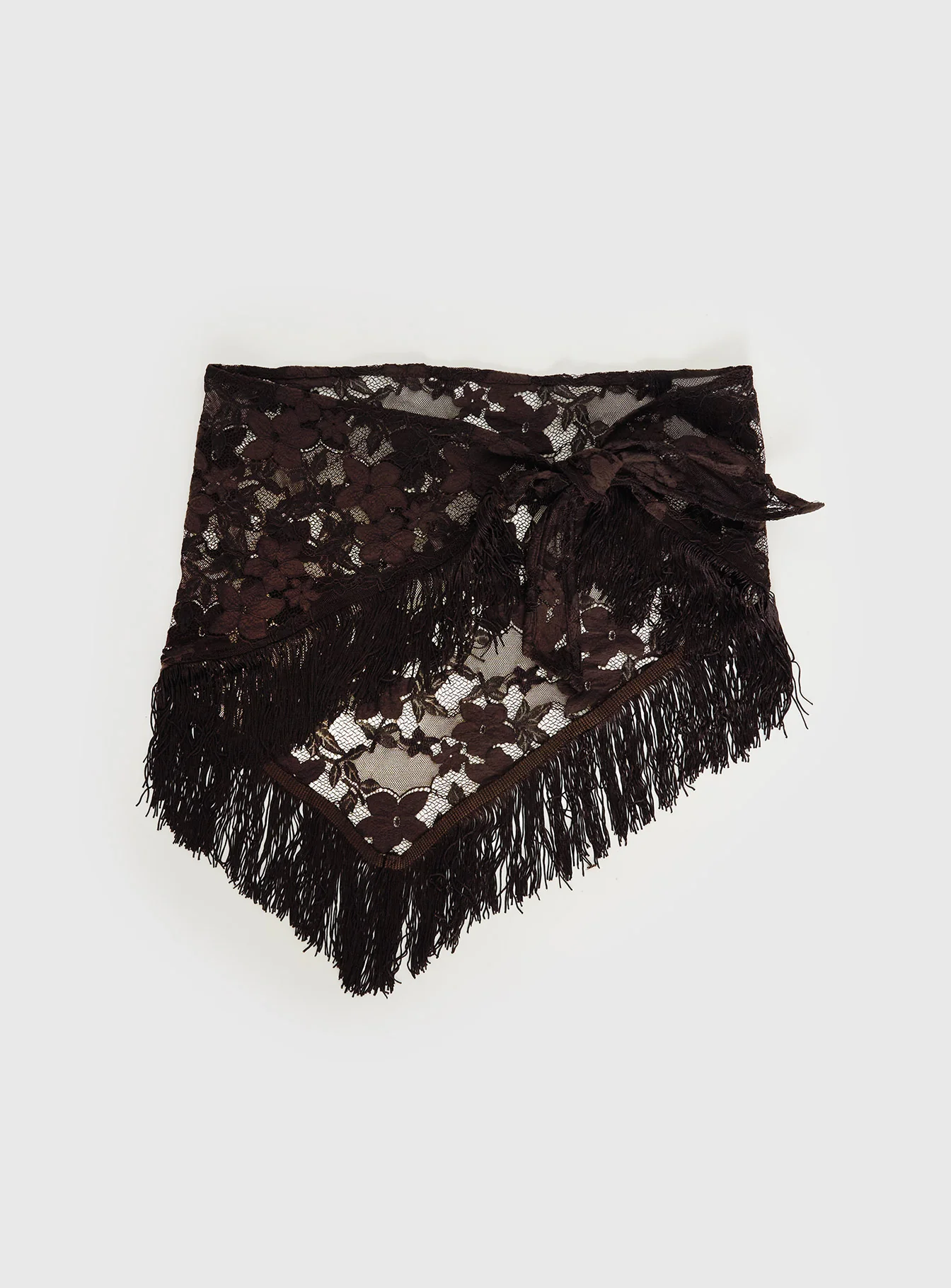 Elizebeth Tie Waist Tassel Belt Chocolate - Image 2