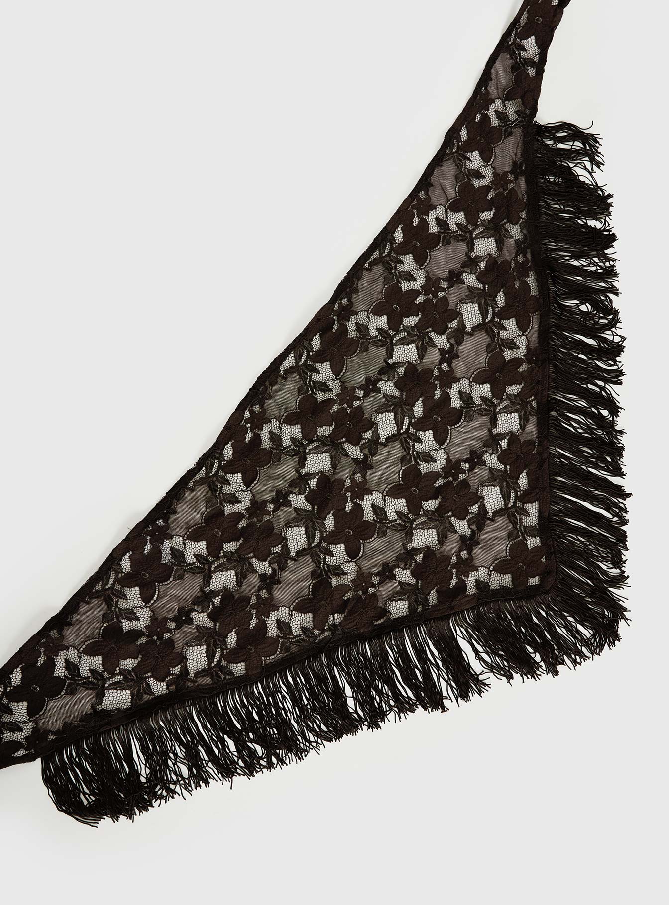 Elizebeth Tie Waist Tassel Belt Chocolate - Image 3