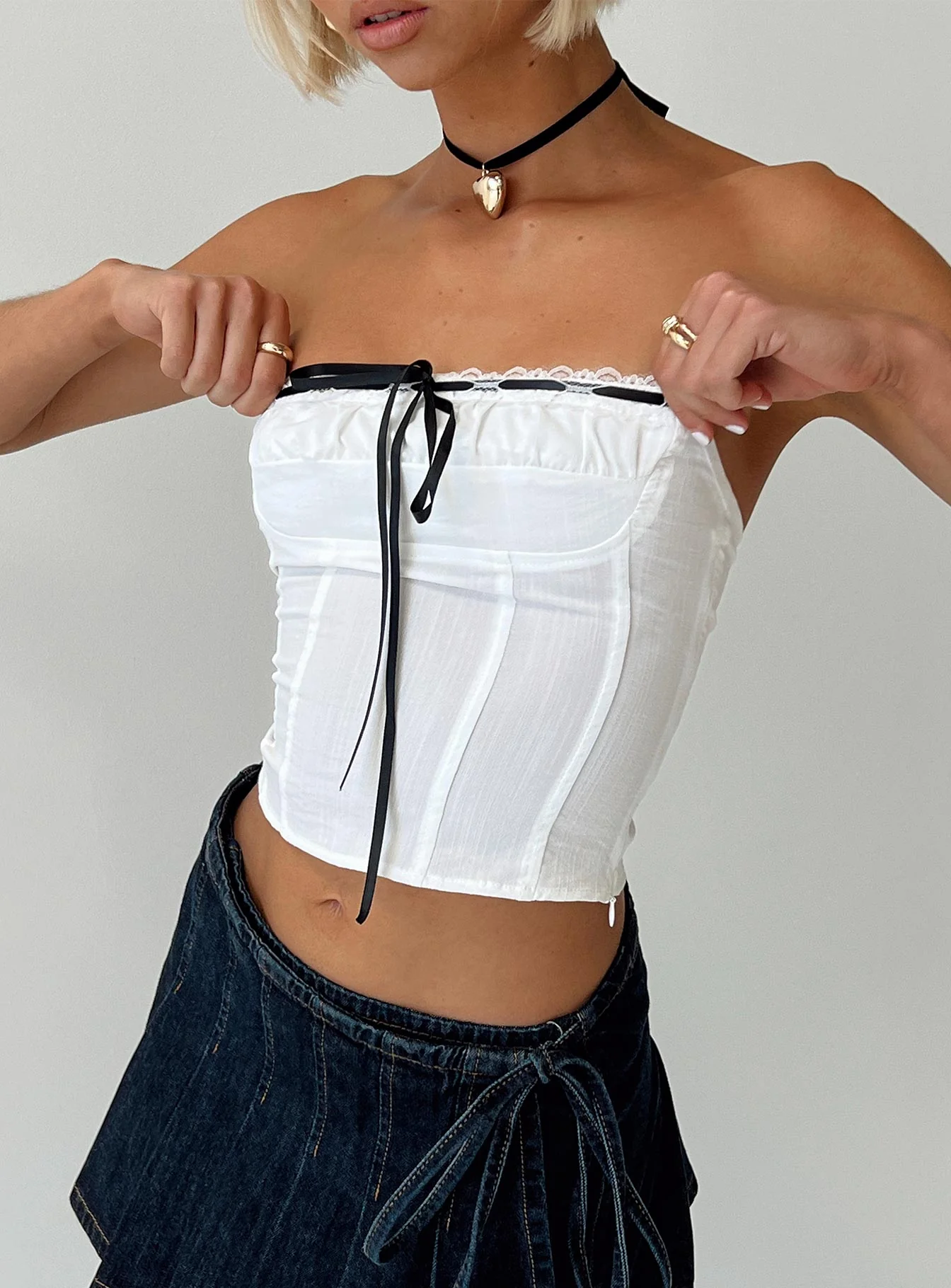 Elkin Strapless Top White - Image 5