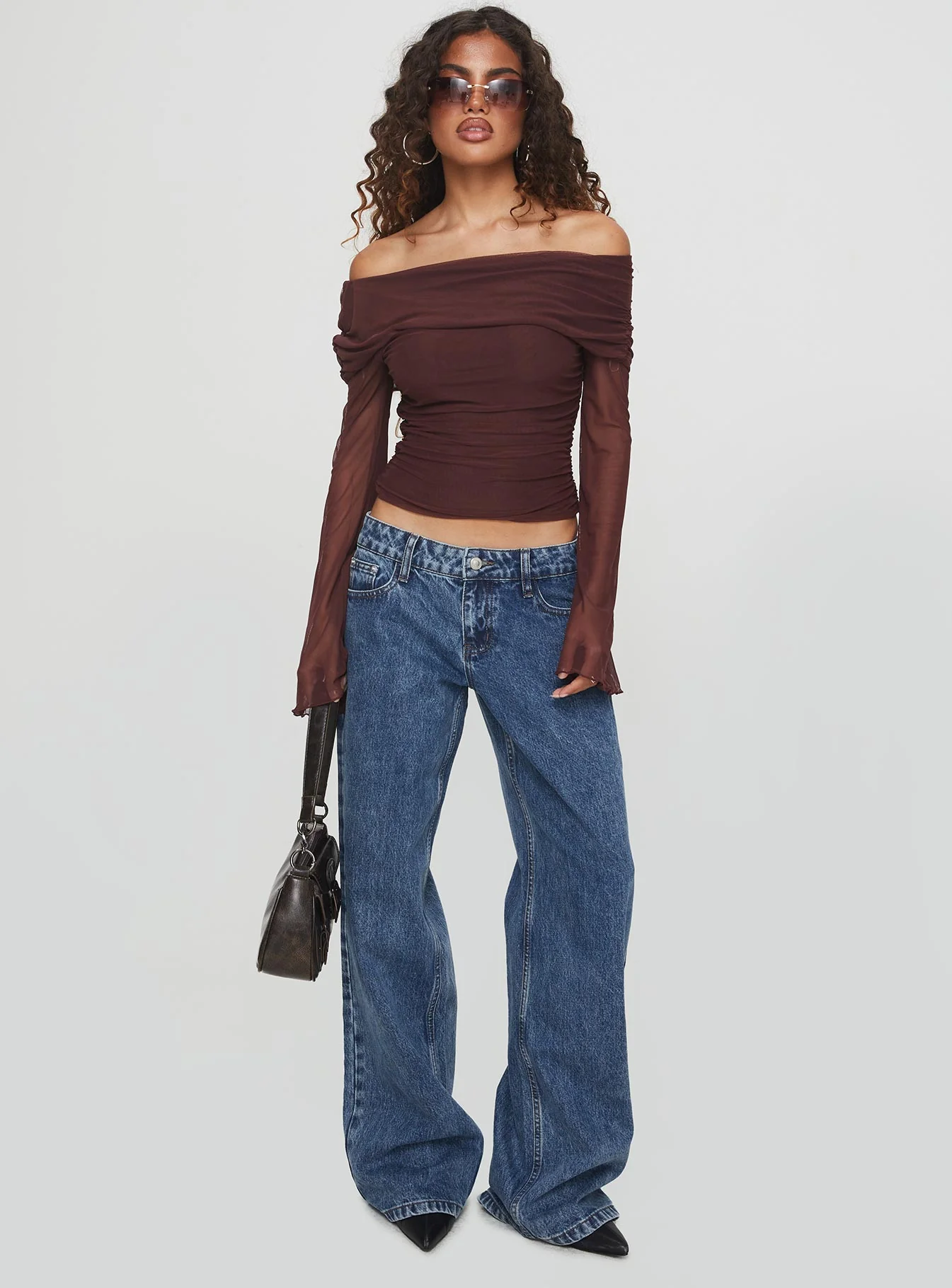 Ellanor Low Rise Slouch Denim Jean Mid Blue - Image 3