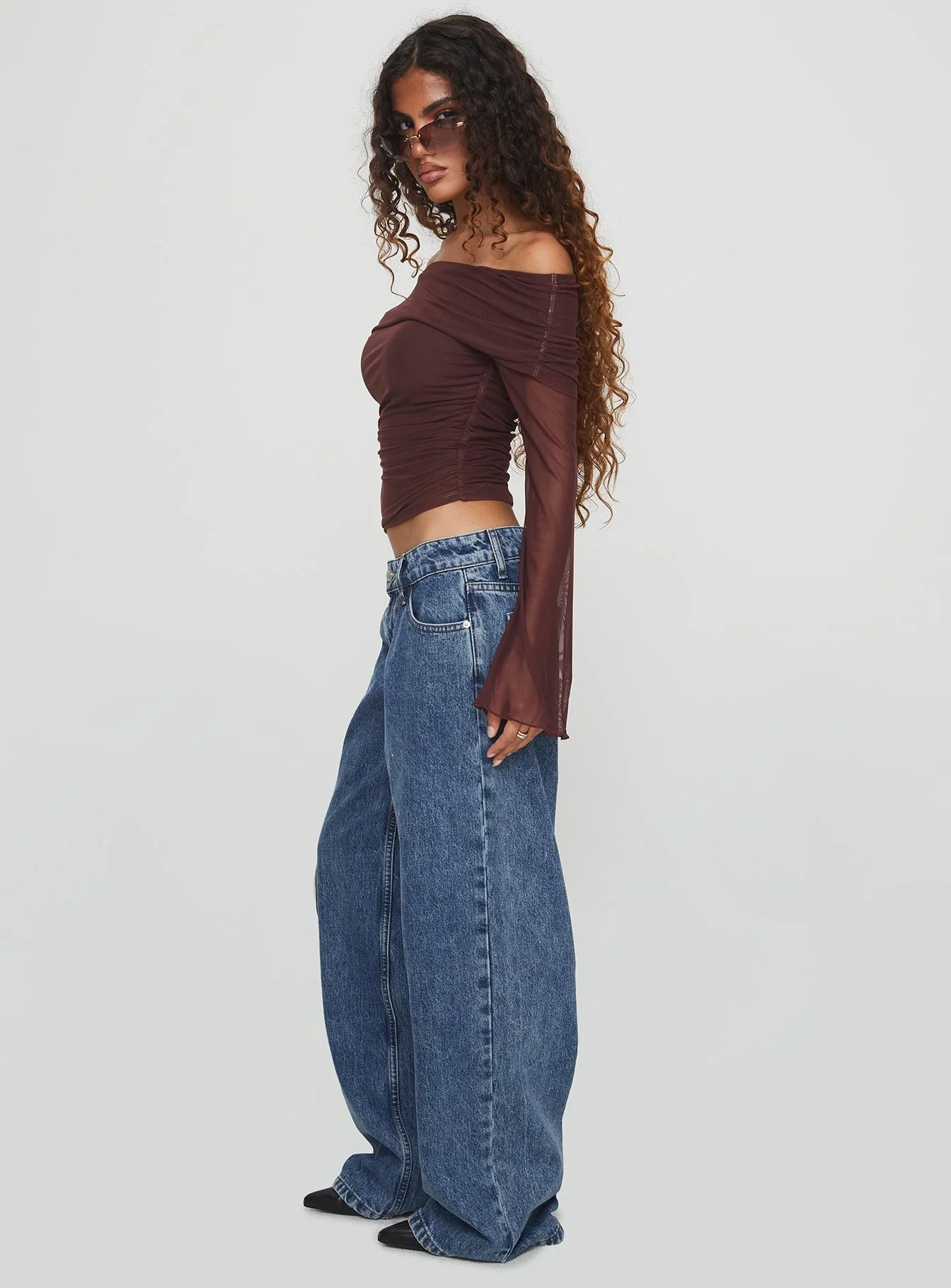 Ellanor Low Rise Slouch Denim Jean Mid Blue - Image 4