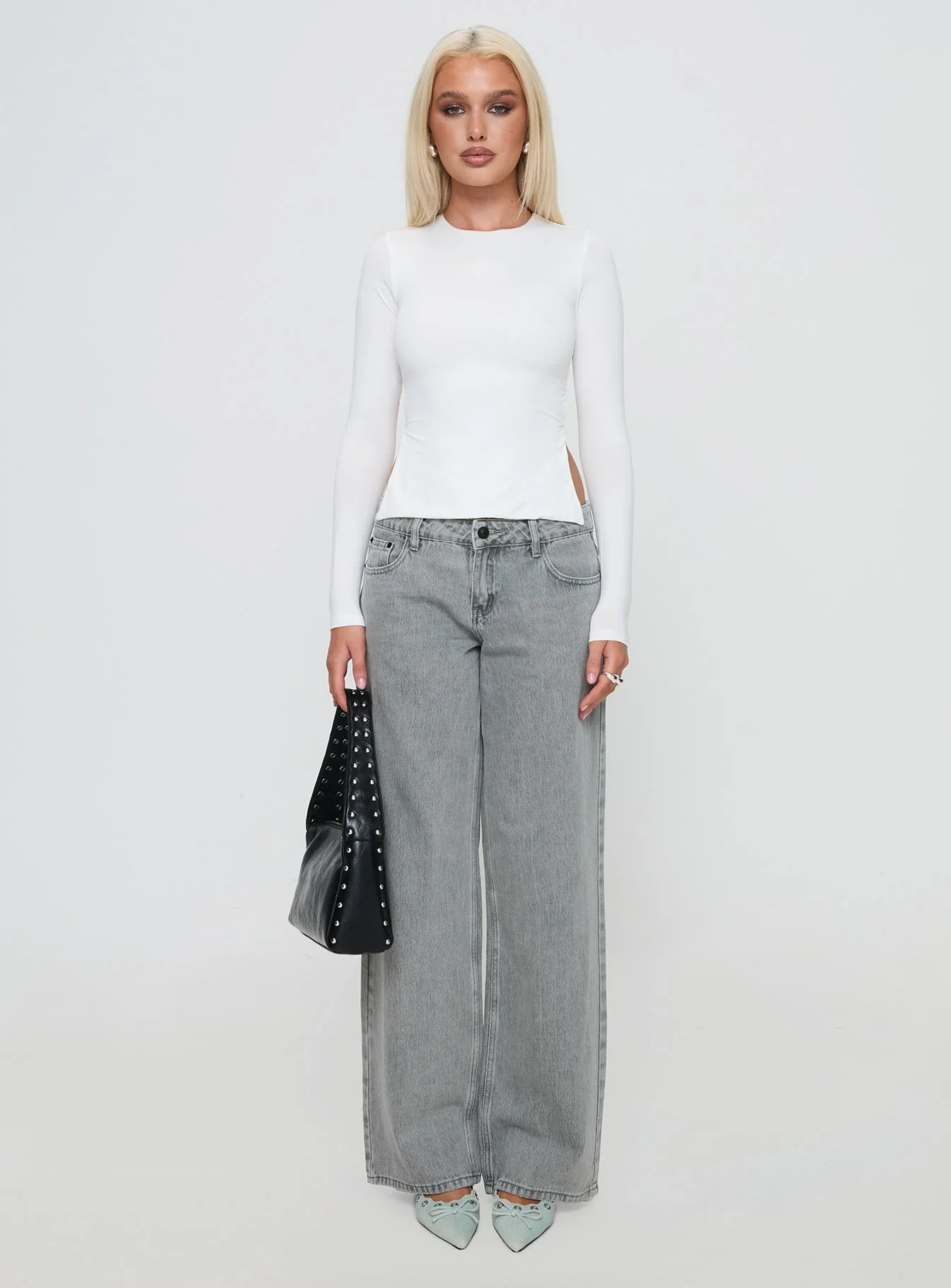 Ellanor Low Rise Straight Leg Jeans Washed Grey Petite - Image 7