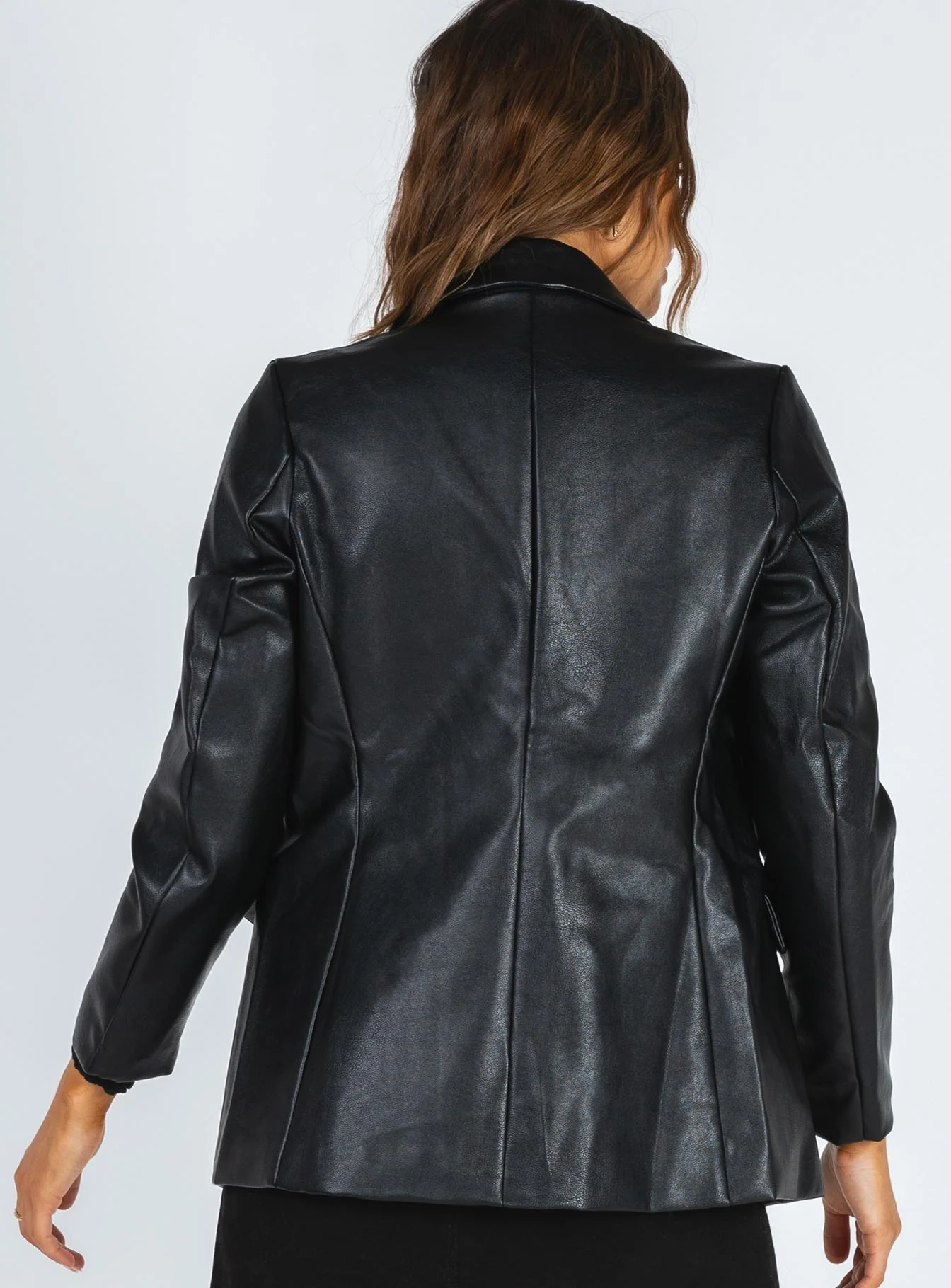 Ellen Faux Leather Blazer - Image 5