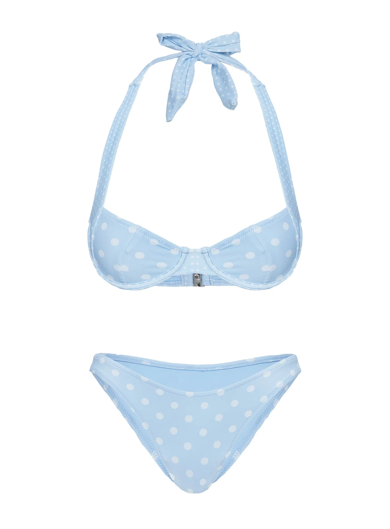 Ellie High Cut Cheeky Bikini Bottoms Blue / Polka Dot - Image 5