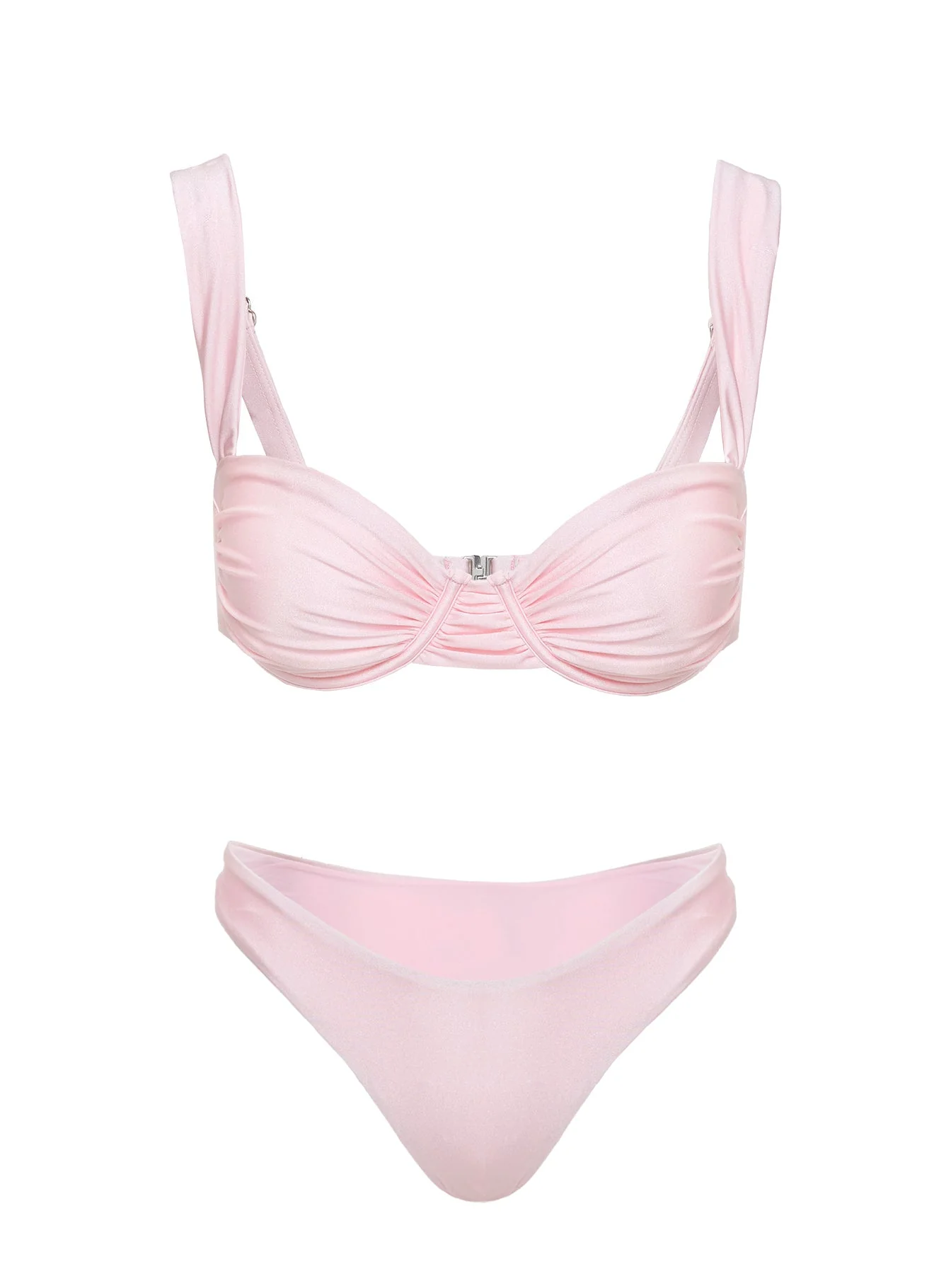 Ellie High Cut Shine Bikini Bottoms Pink - Image 5