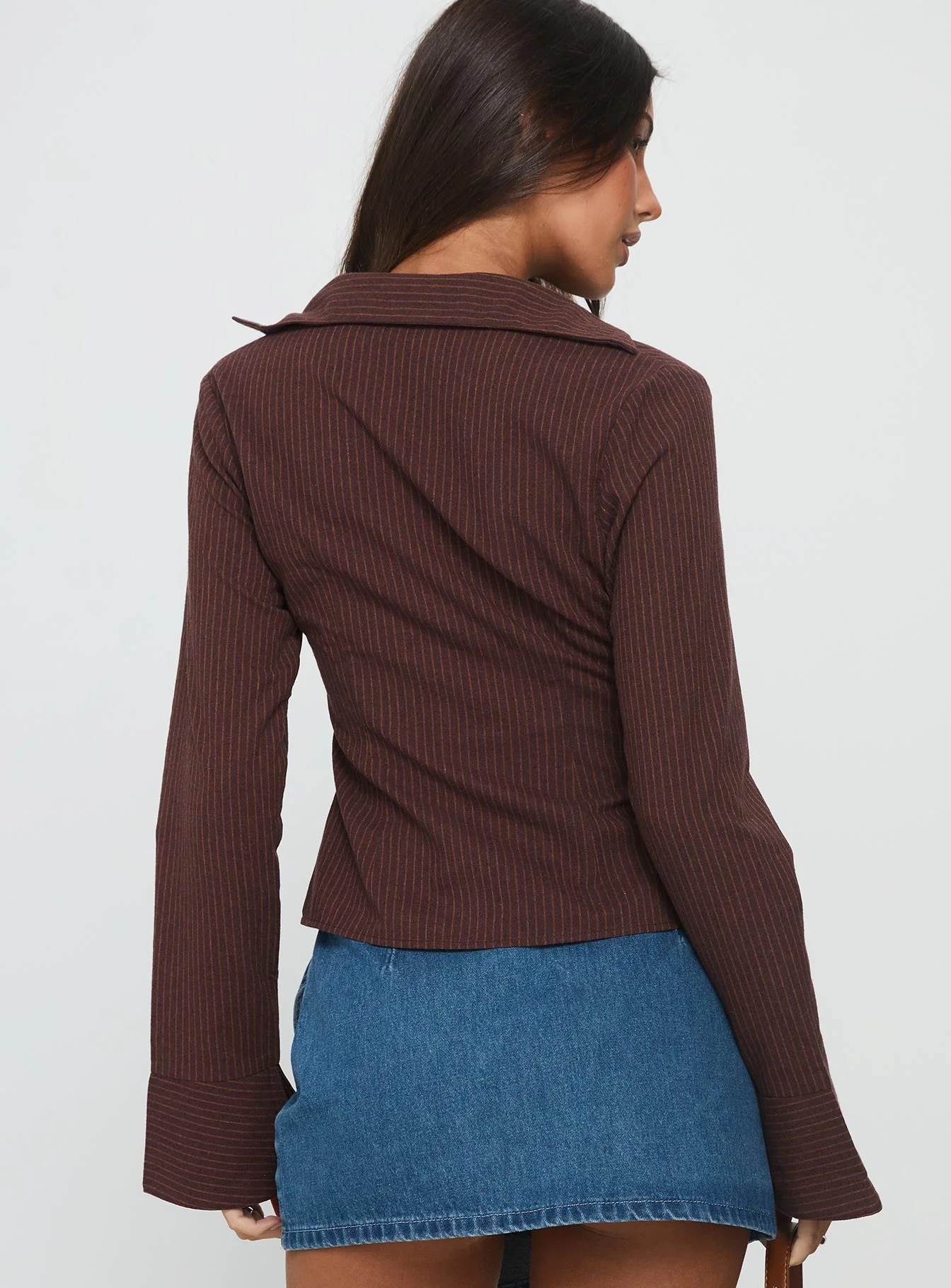 Elowenn Long Sleeve Top Chocolate Stripe - Image 4