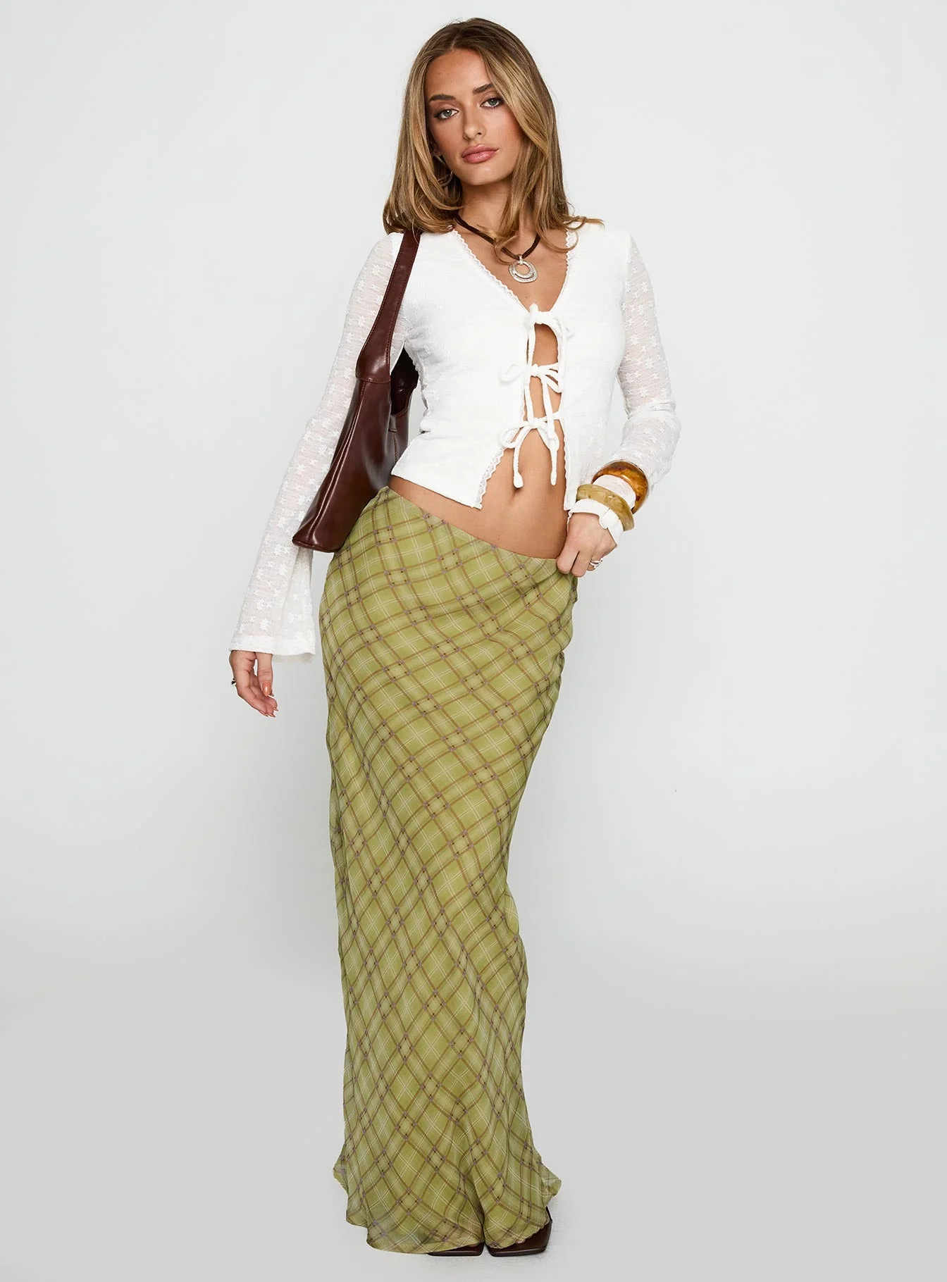 Emelyn Maxi Skirt Green - Image 2