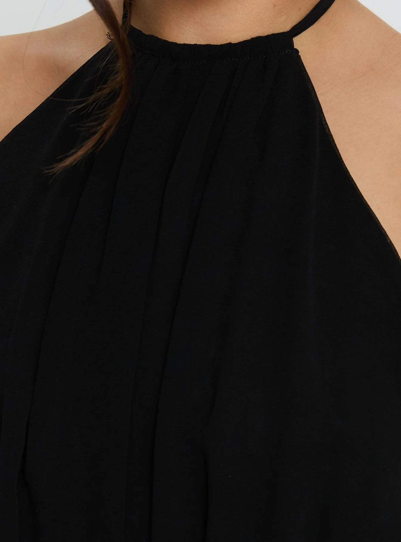 Emira Backless Tie Neck Top Black - Image 5