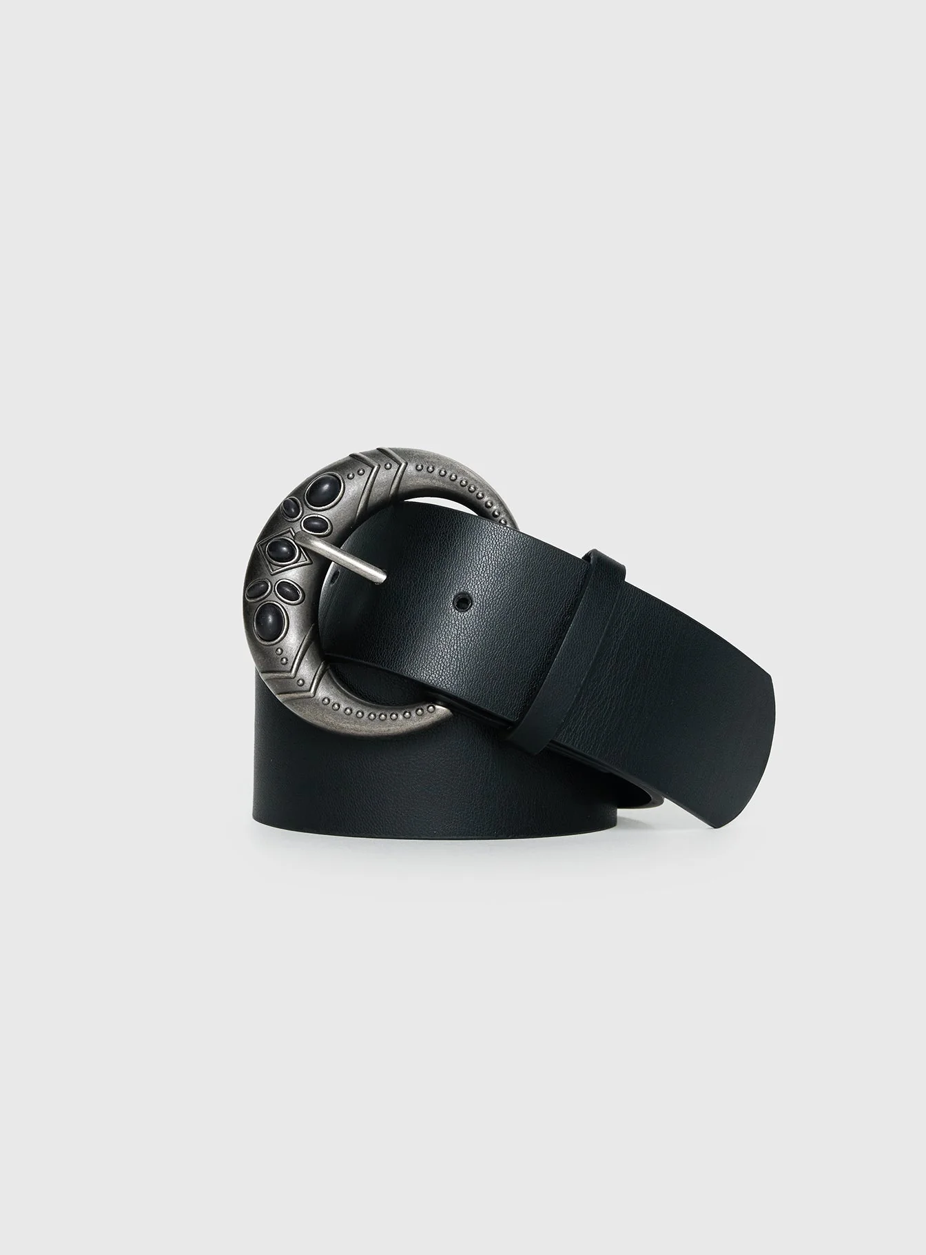 Emlynn Faux Leather Belt Black / Silver - Image 2