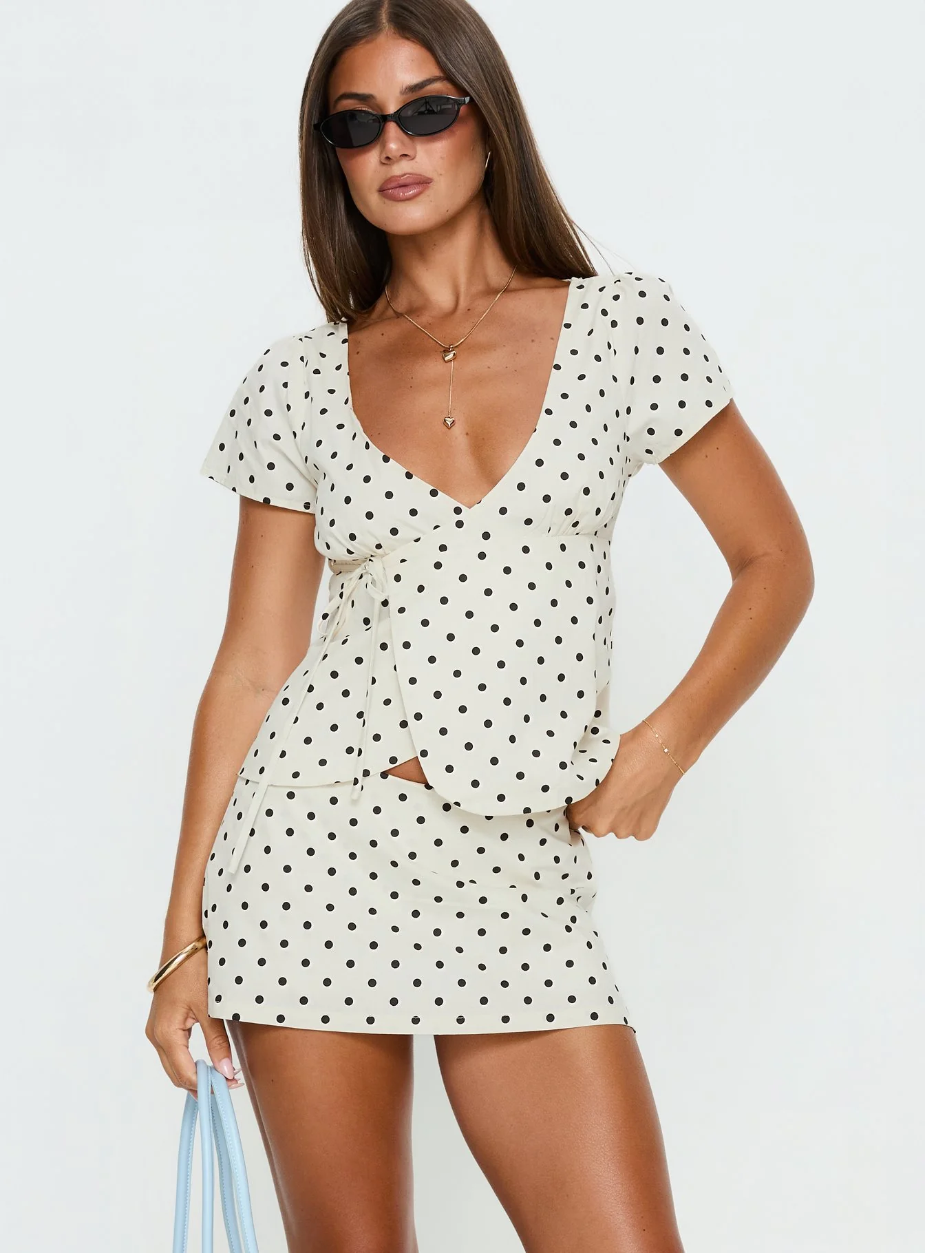 Emmilou Wrap Set White Polka - Image 2