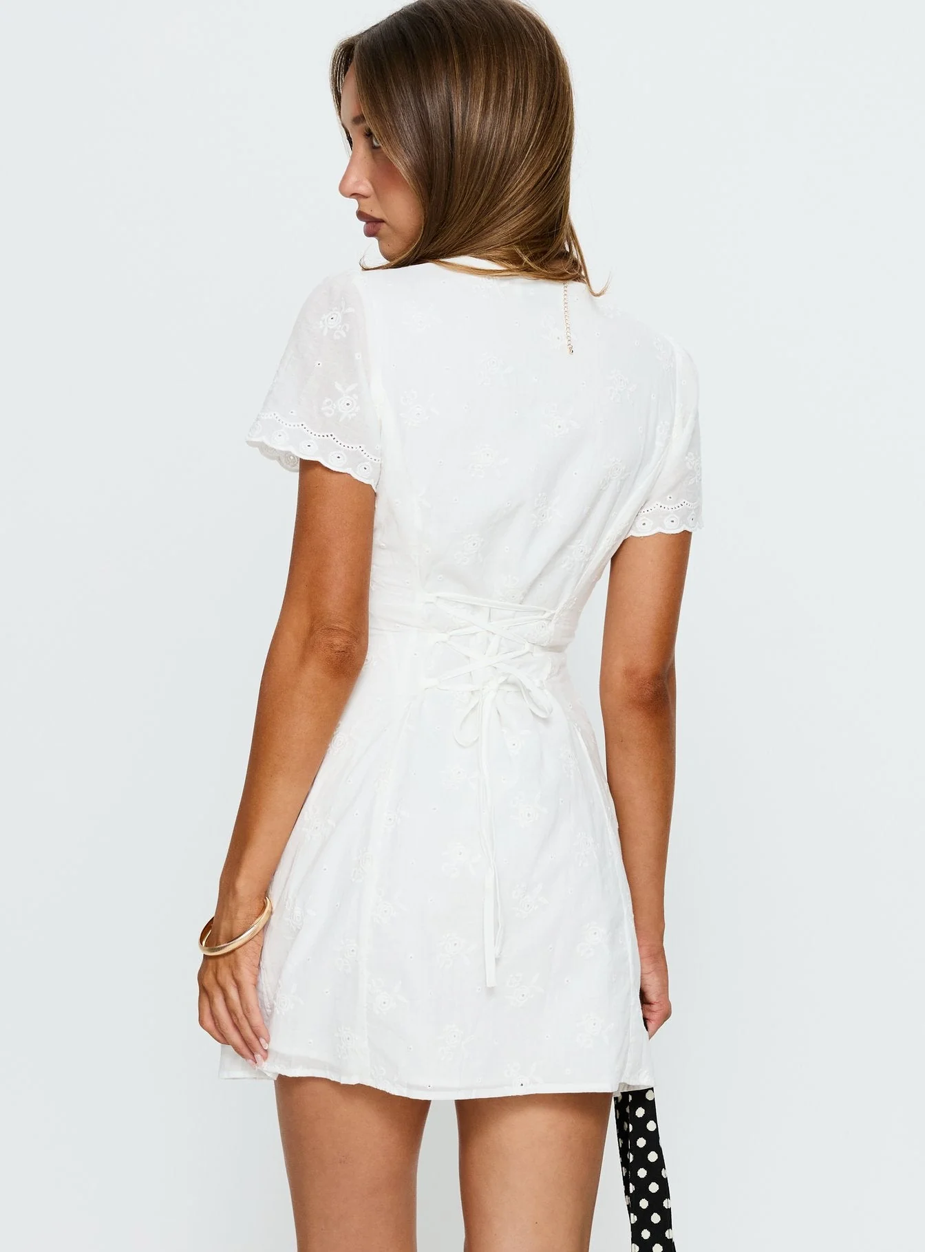 Emoree Anglaise Mini Dress White - Image 5