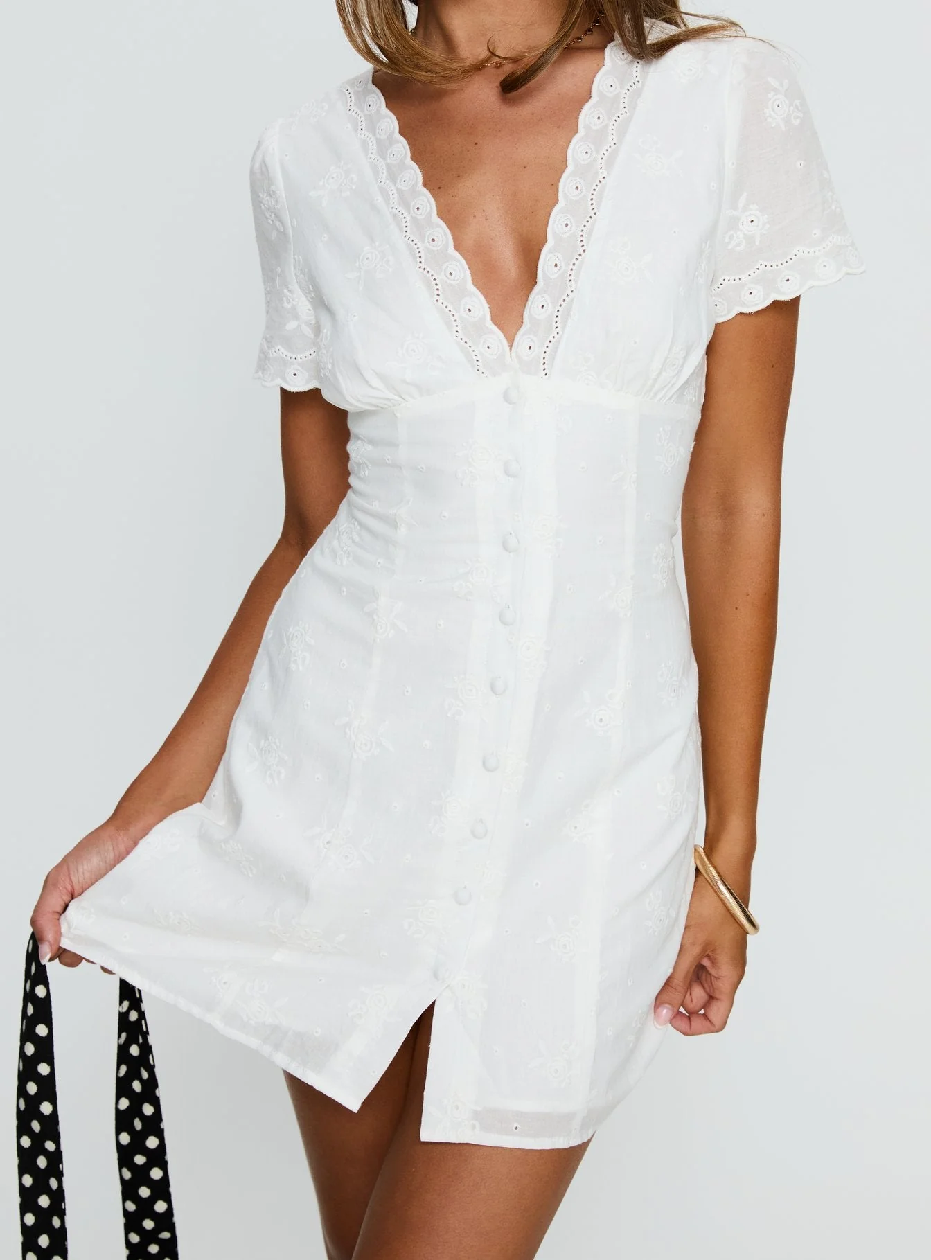 Emoree Anglaise Mini Dress White - Image 6