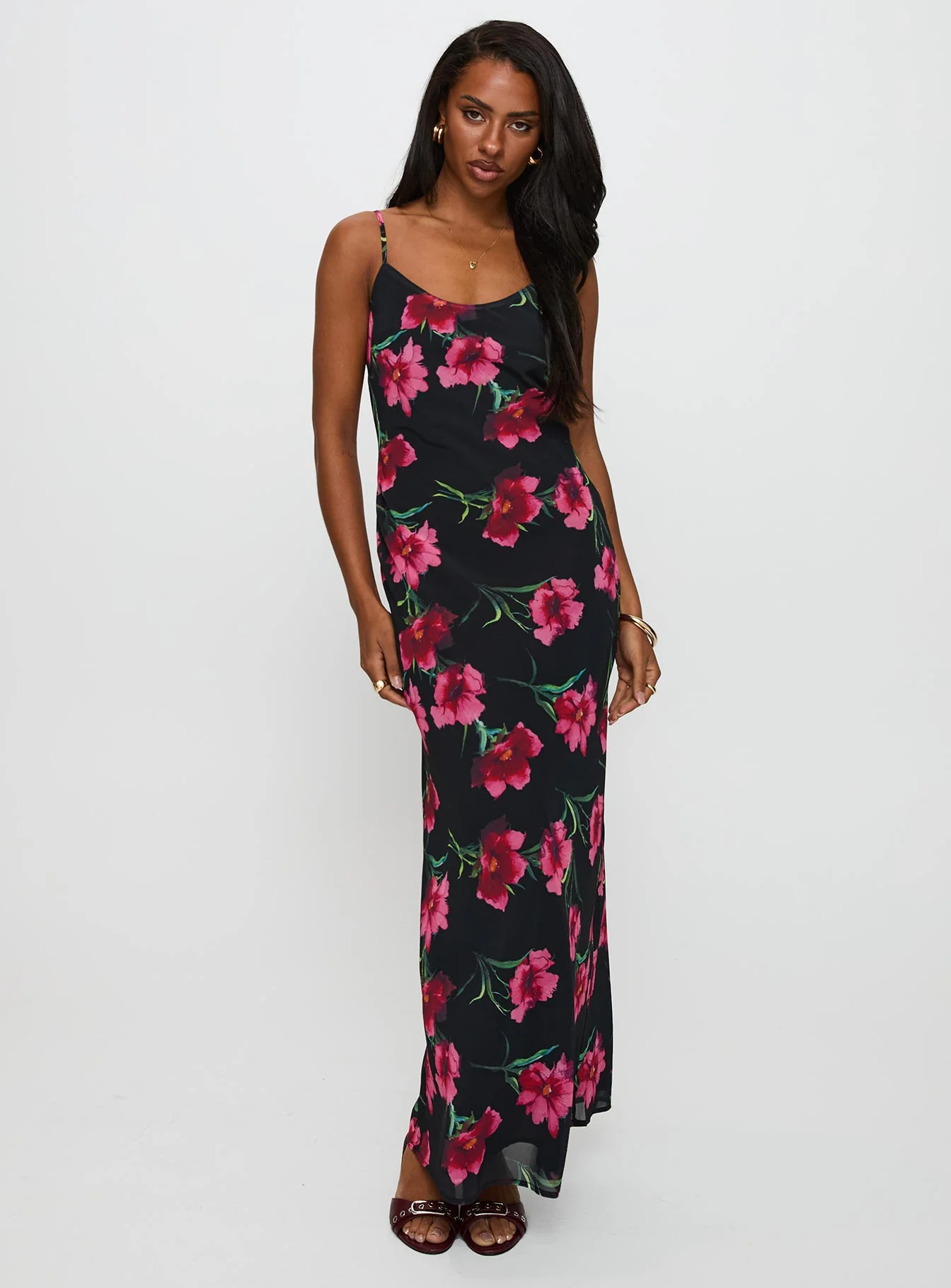 Emorie Bias Cut Maxi Dress Multi Floral - Image 2