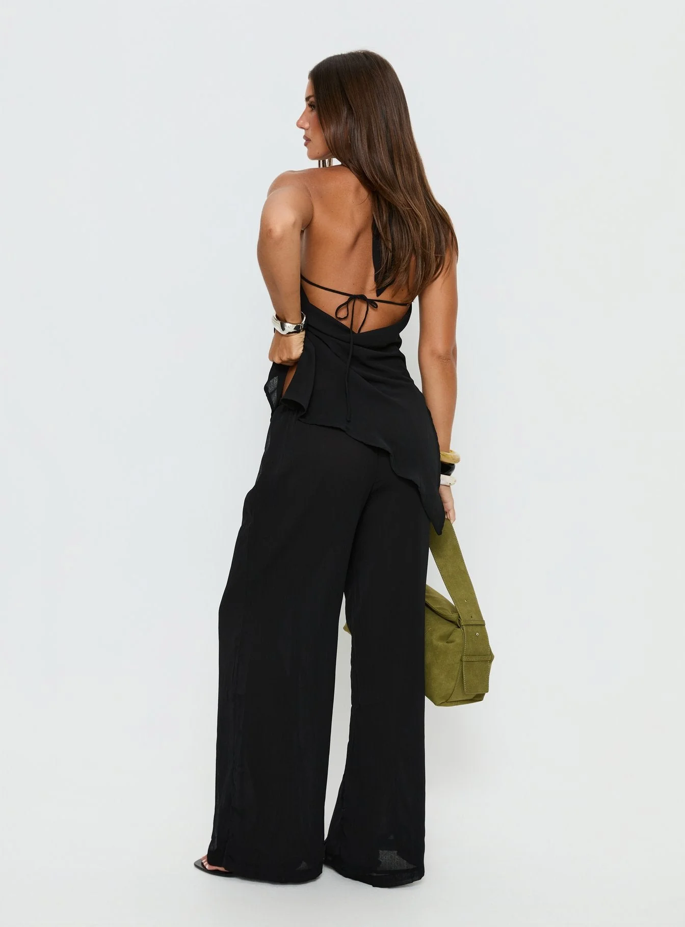 Emorisa Mid Rise Chiffon Pant Black - Image 5