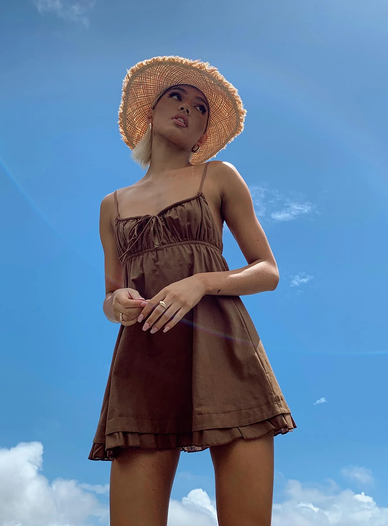 Empress Of Love Mini Dress Brown - Image 6
