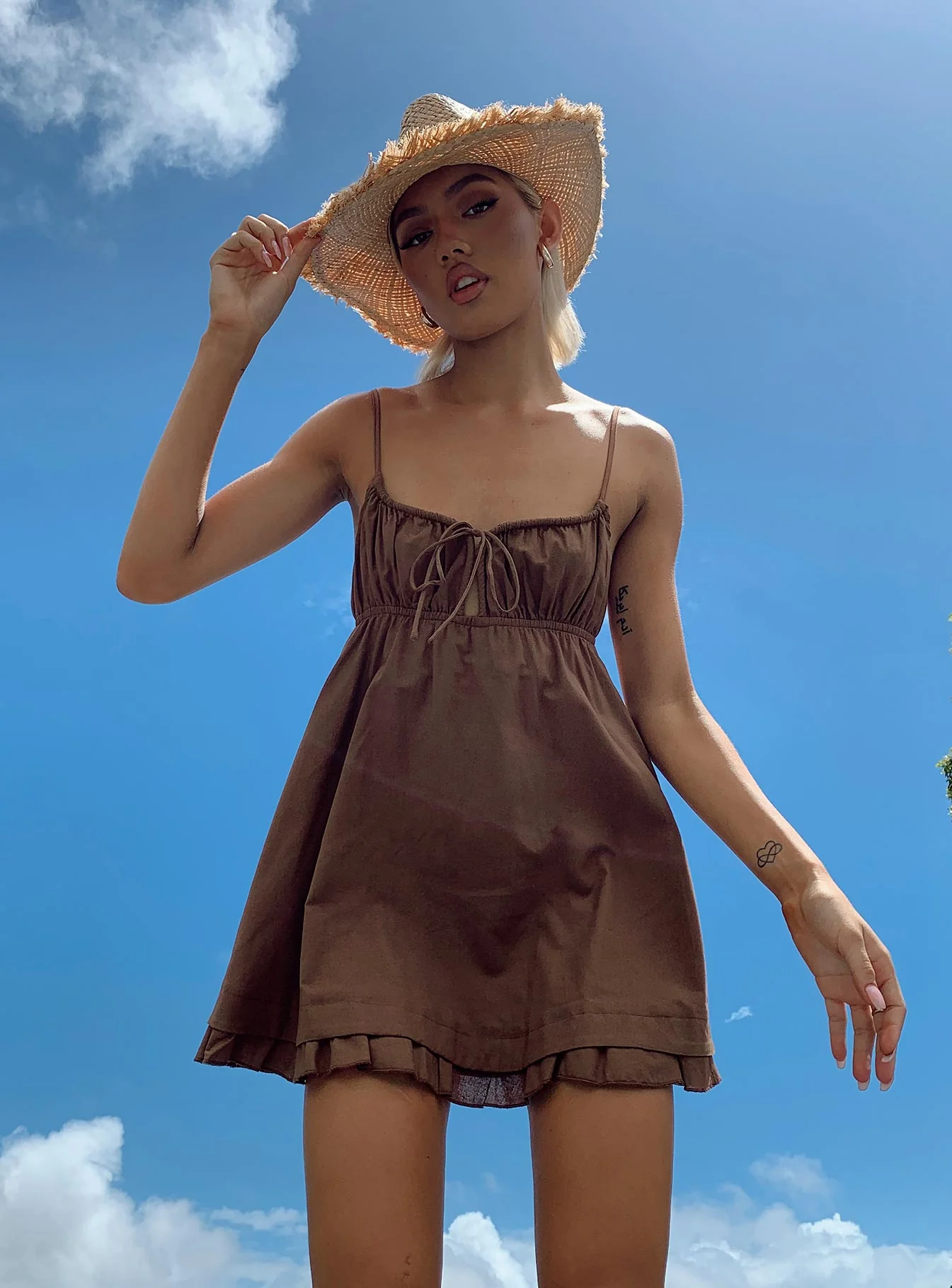 Empress Of Love Mini Dress Brown - Image 7