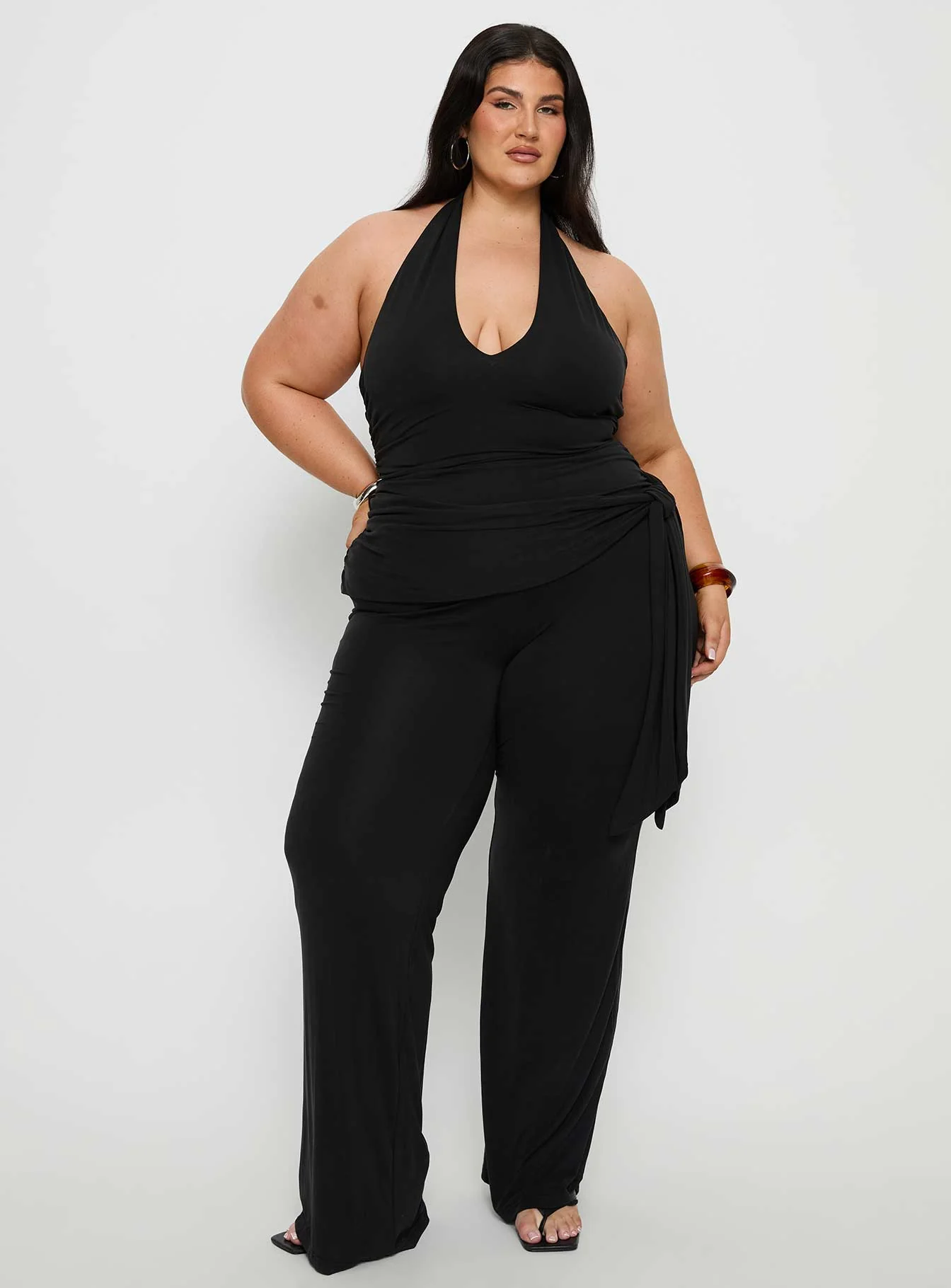 Enchantress Wide Leg Jumpsuit Black Curve - Image 3