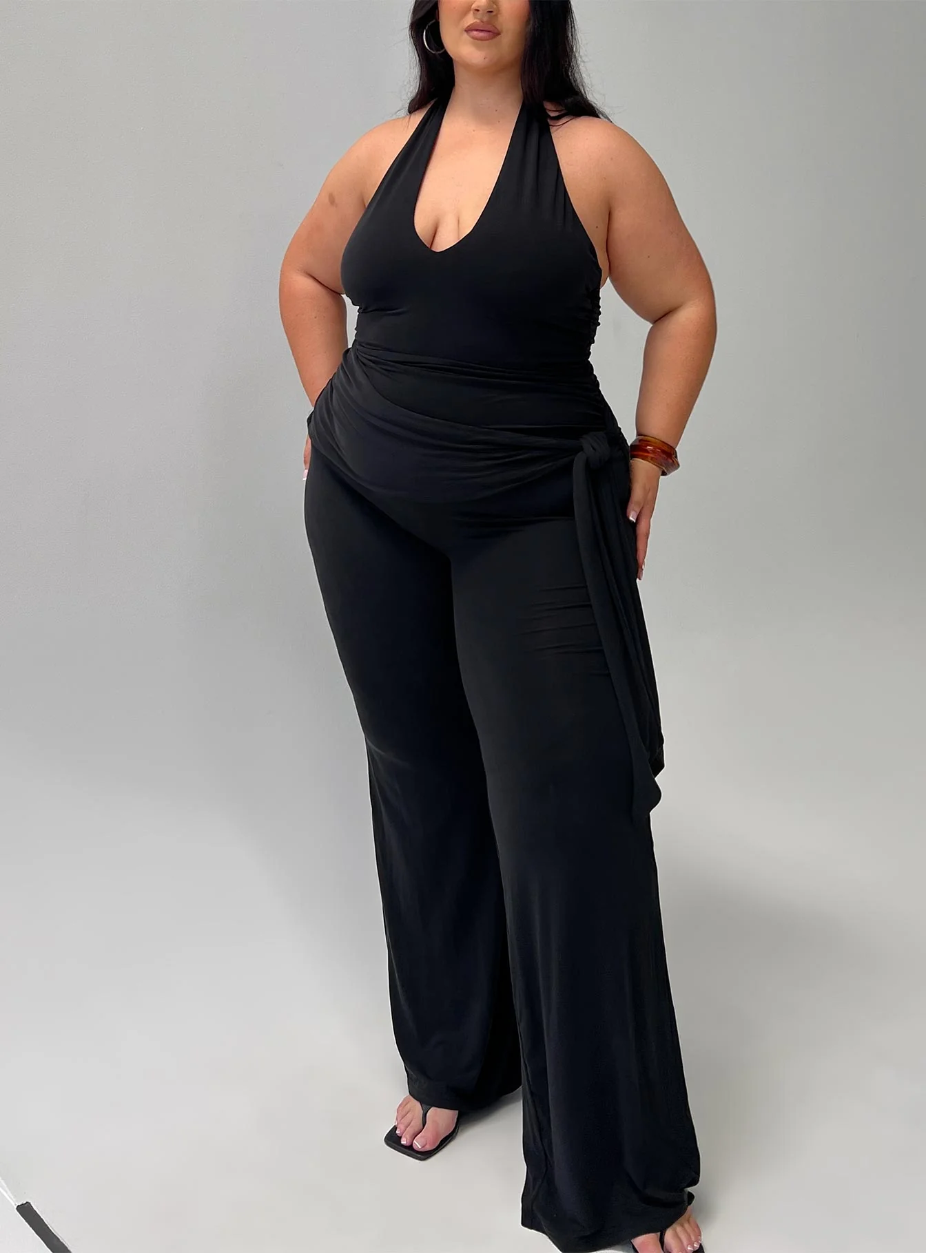 Enchantress Wide Leg Jumpsuit Black Curve - Image 8