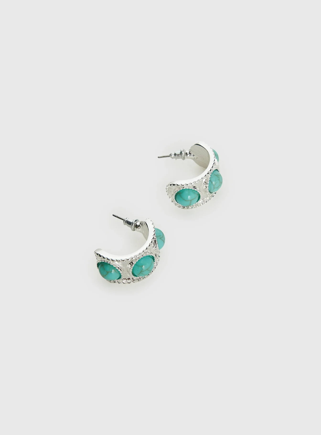 Endellion Hoop Earrings Silver / Turqouise - Image 3