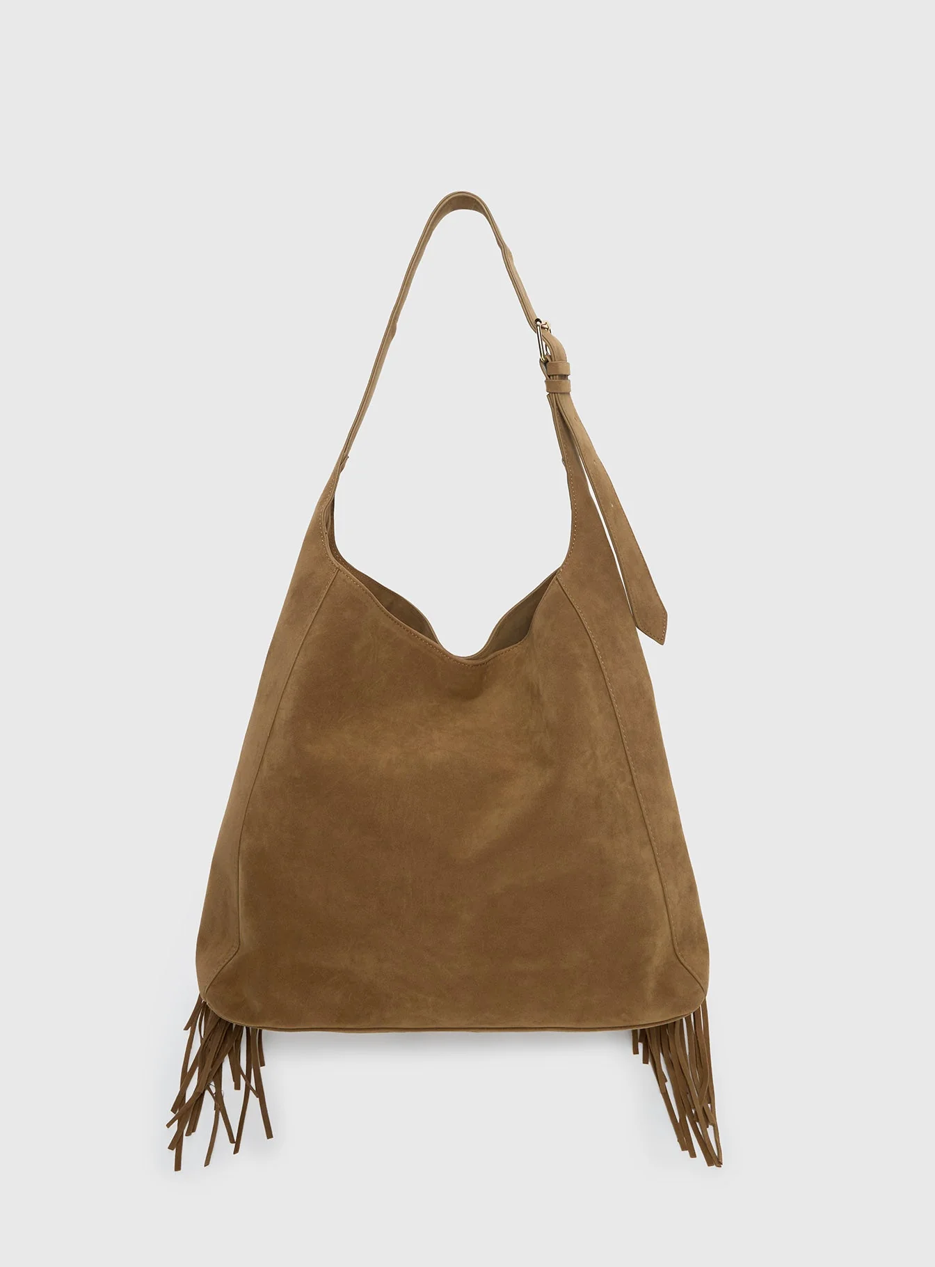 Endless Nights Tassel Faux Suede Shoulder Bag Brown - Image 4