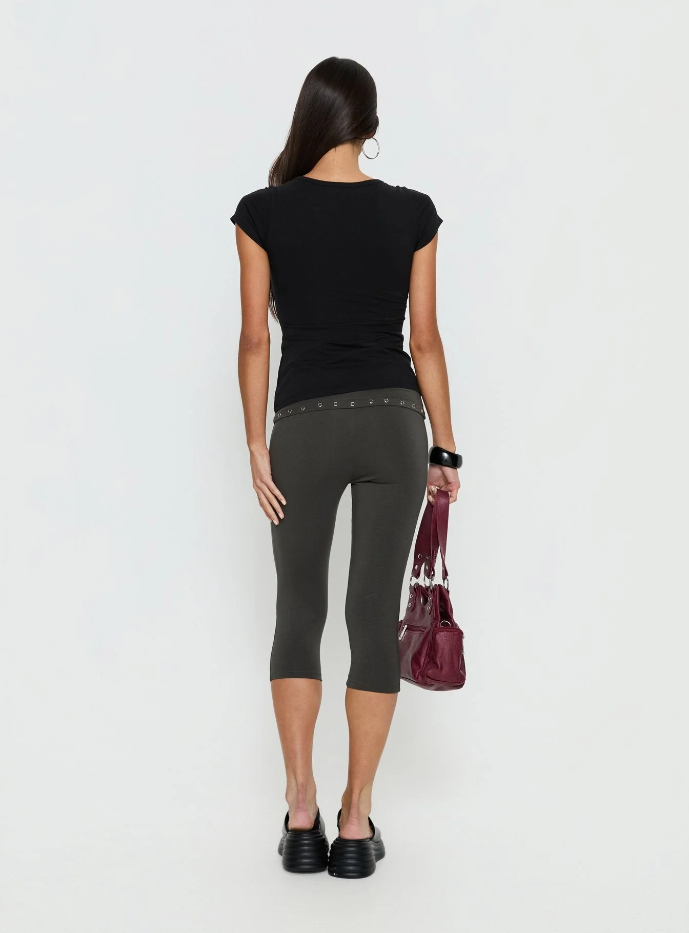 Enmu Capri Trouser Charcoal Grey - Image 5