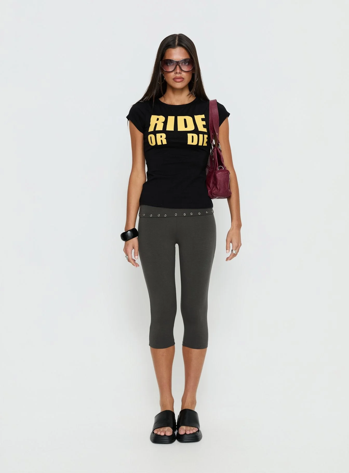 Enmu Capri Trouser Charcoal Grey - Image 8
