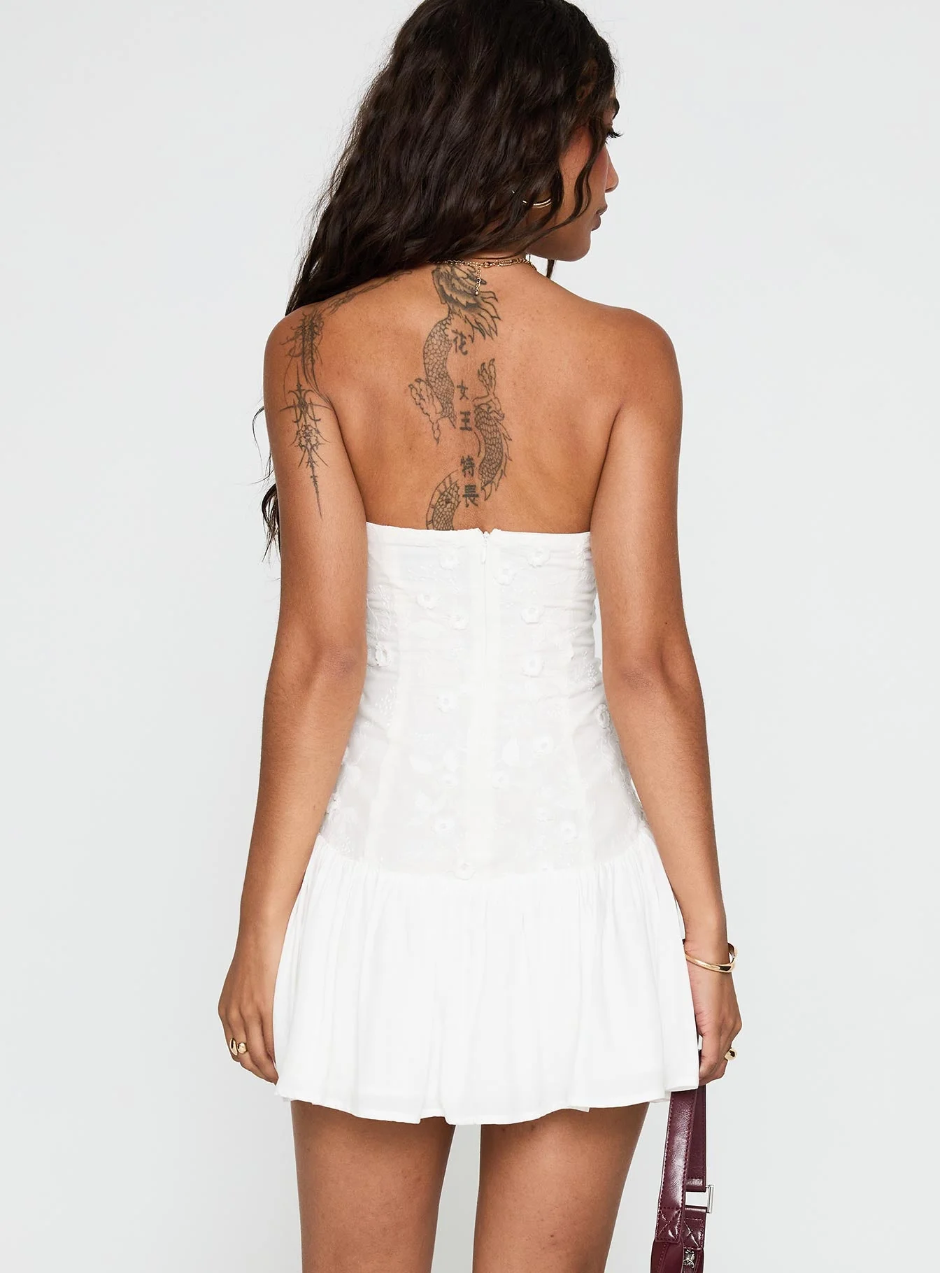 Envie Strapless Mini Dress White - Image 5