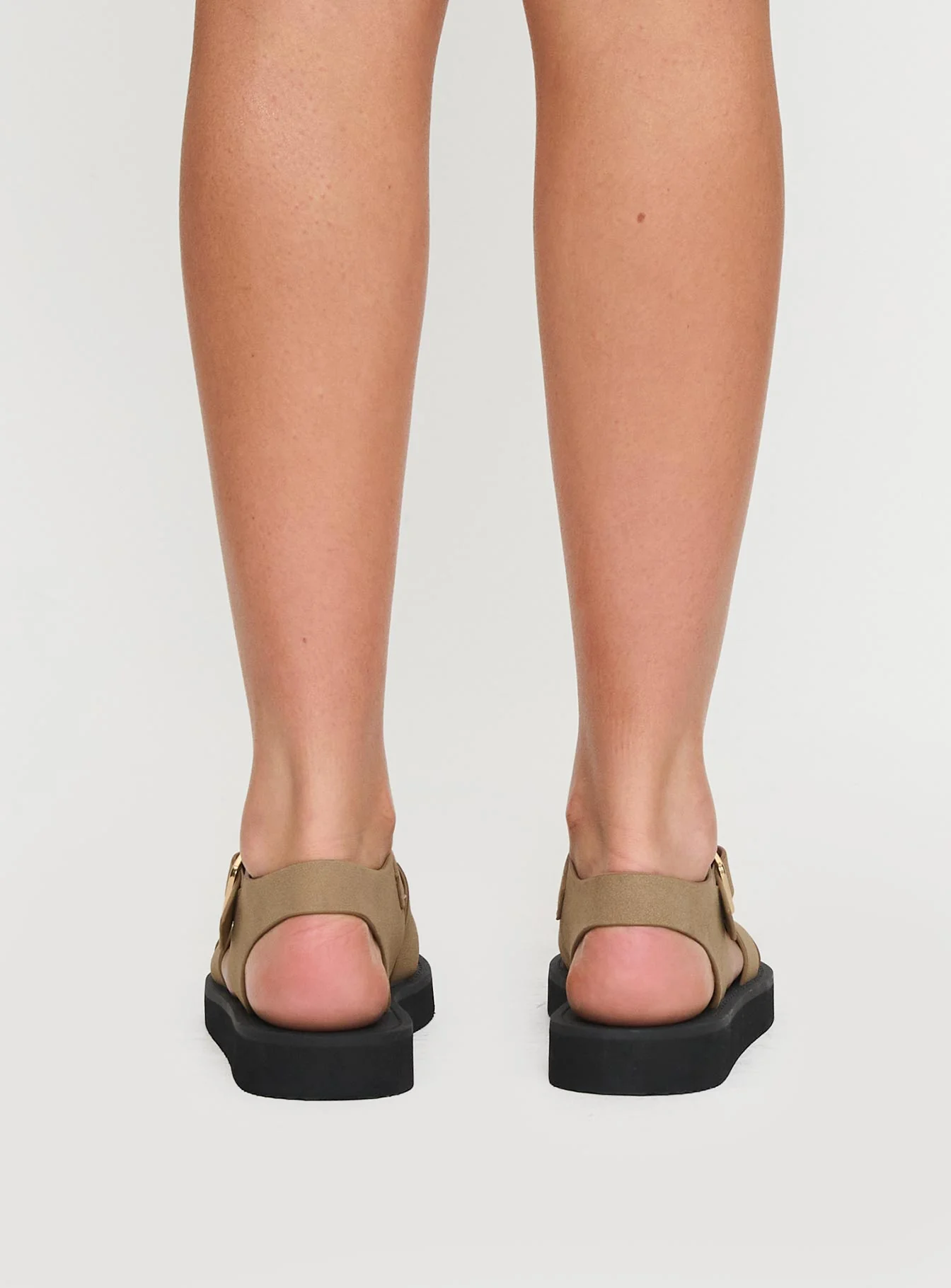 Enya Sandals Tan Faux Suede - Image 4