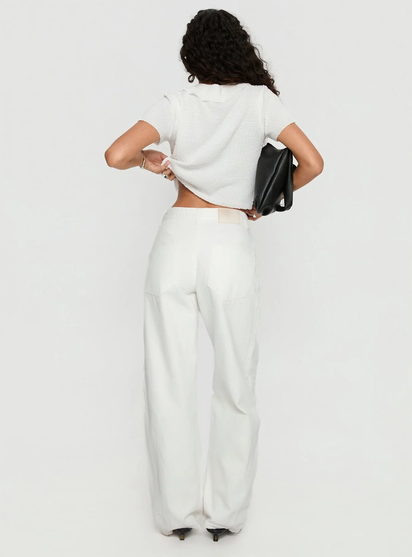 Erena High Rise Barrel Leg Jeans White - Image 5