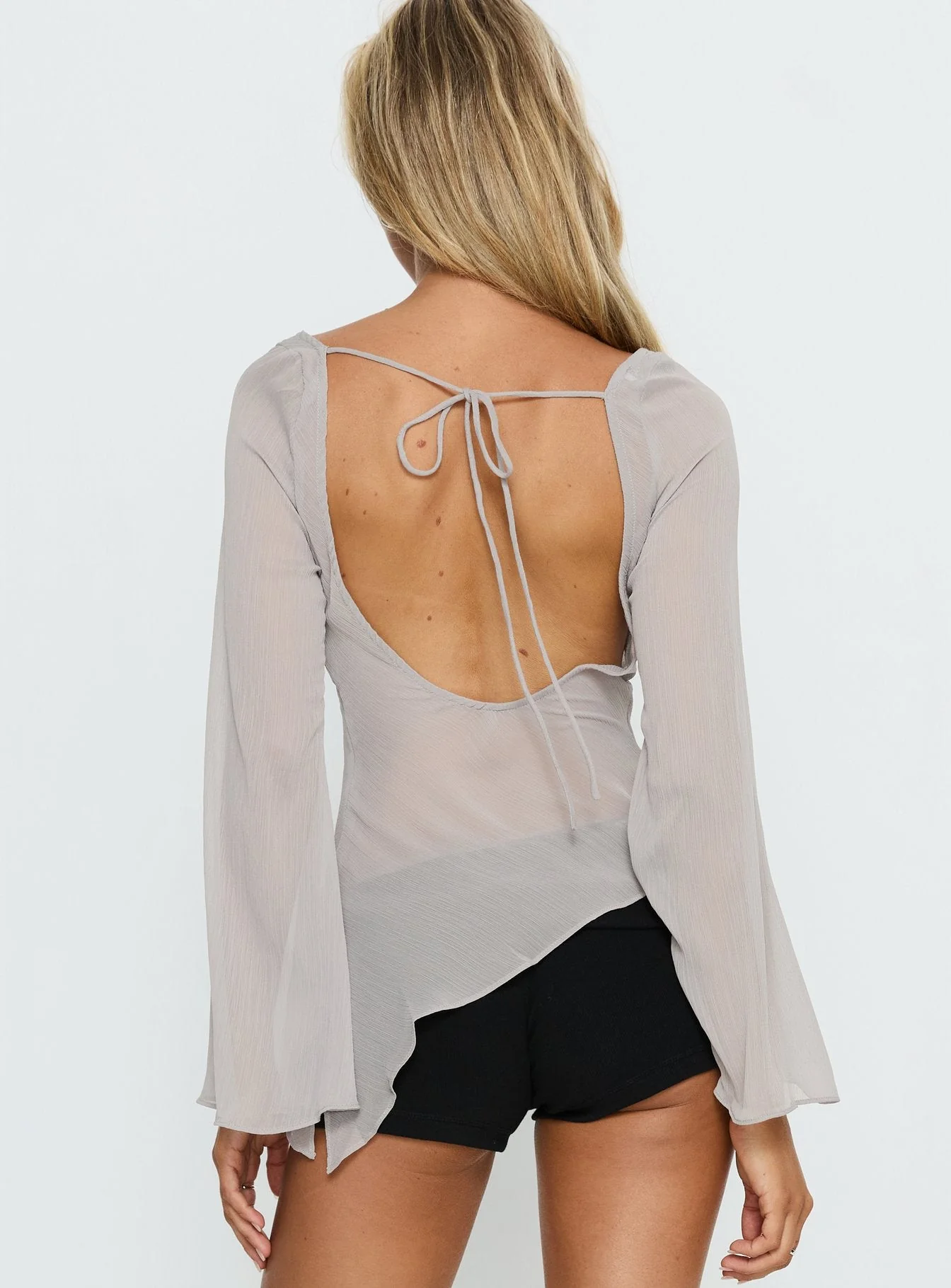 Esmaria Long Sleeve Flared Top Slate - Image 2