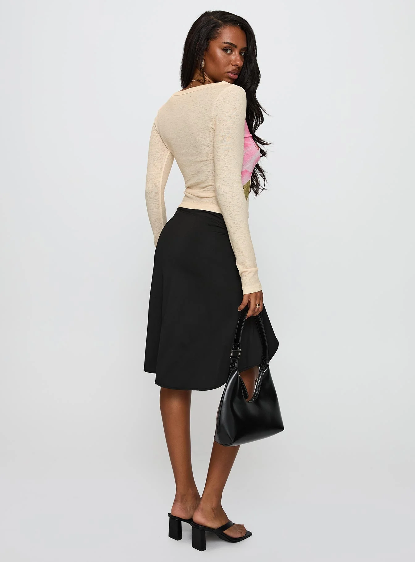 Esmeray Midi Skirt Black - Image 5