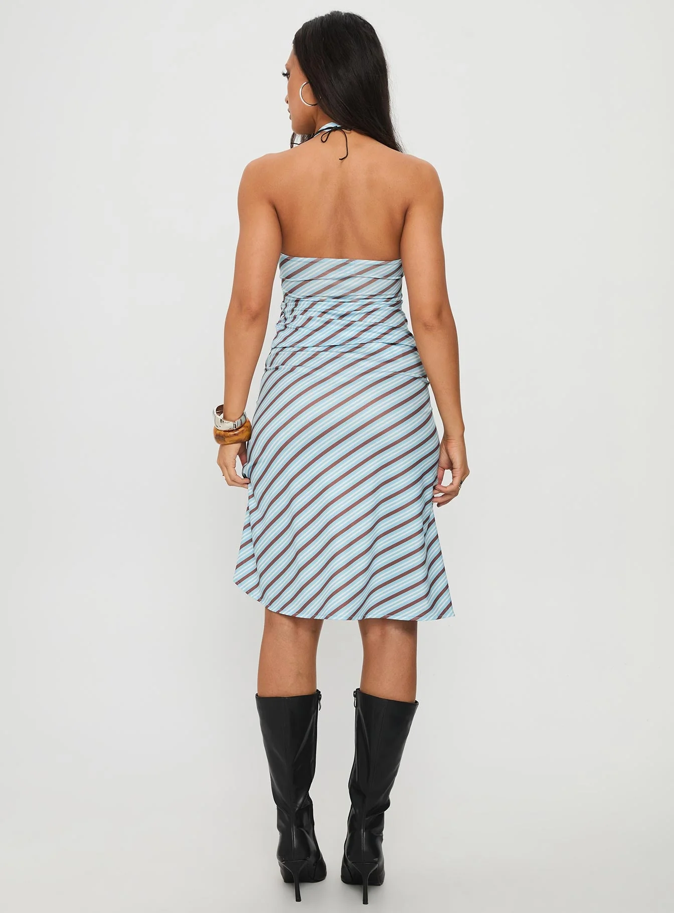 Esmeray Midi Skirt Blue Stripe - Image 5