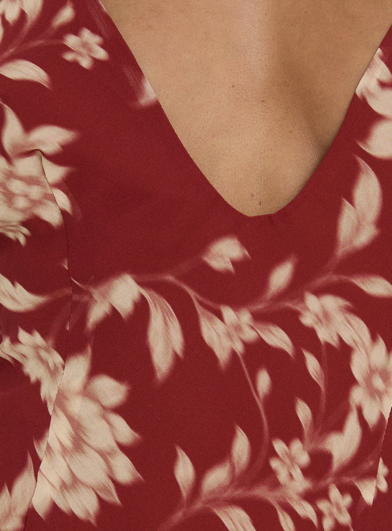 Esmira Halter Mini Dress Burgundy Floral - Image 6