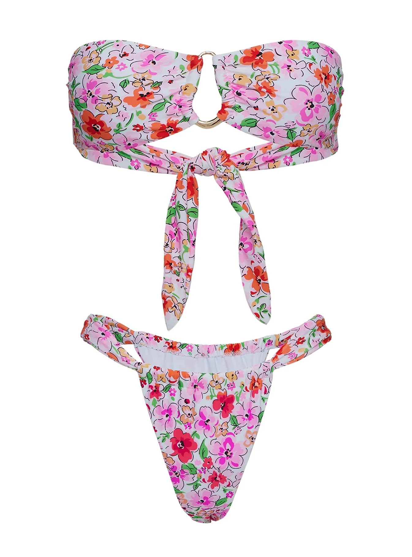 Estie Bandeau Bikini Top Pink Floral - Image 5